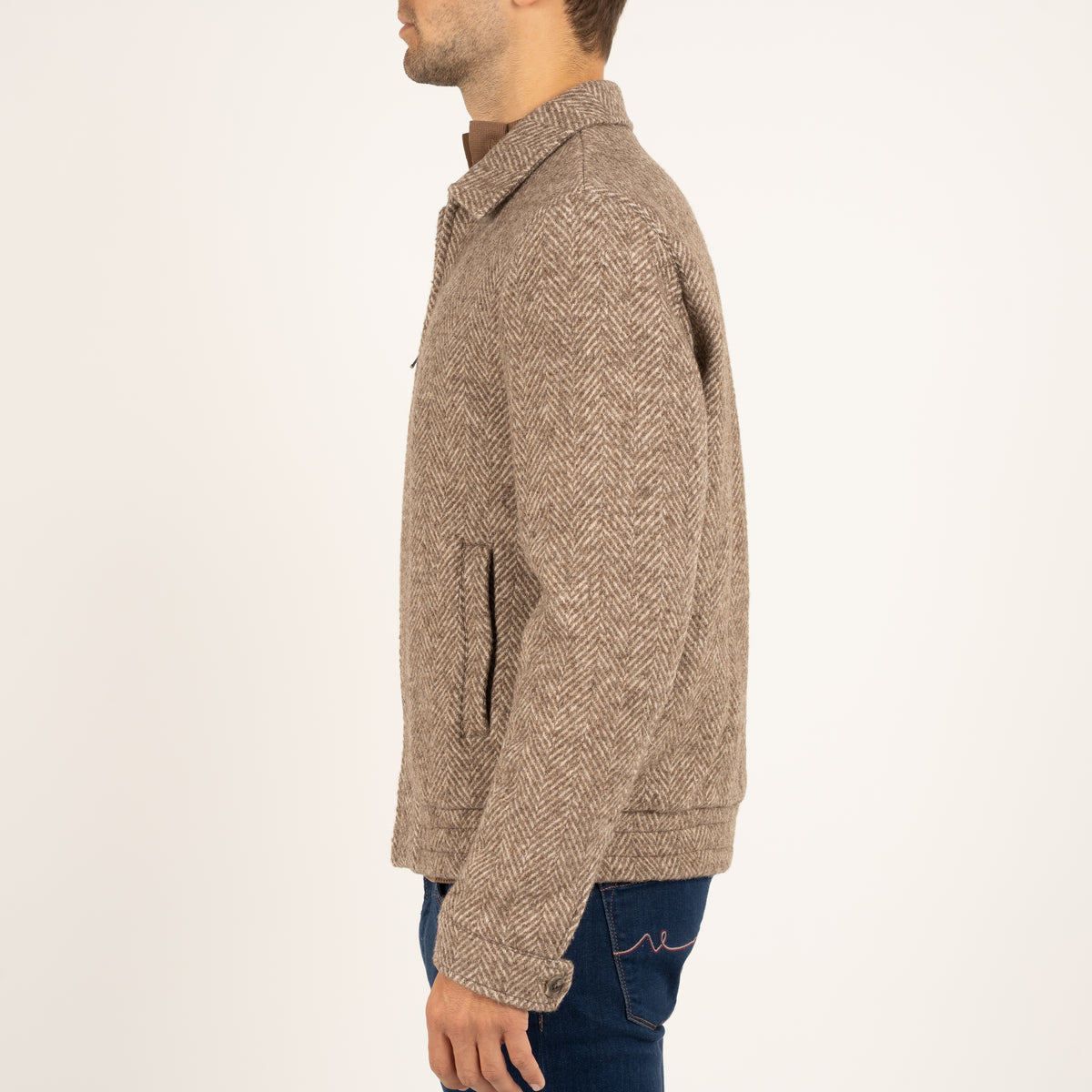 SEVEN DIALS Bomberjack Visgraat Beige | Dhaka