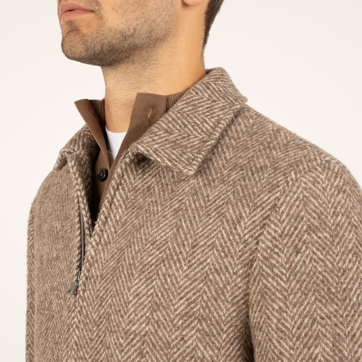 SEVEN DIALS Bomberjack Visgraat Beige | Dhaka