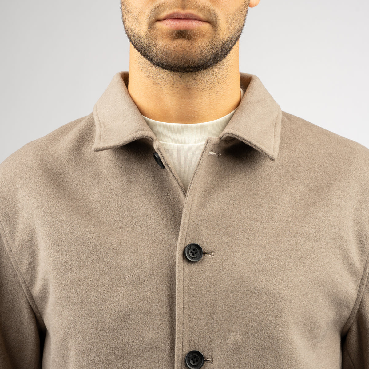 Genti Bomberjack Beige | Wool Blend