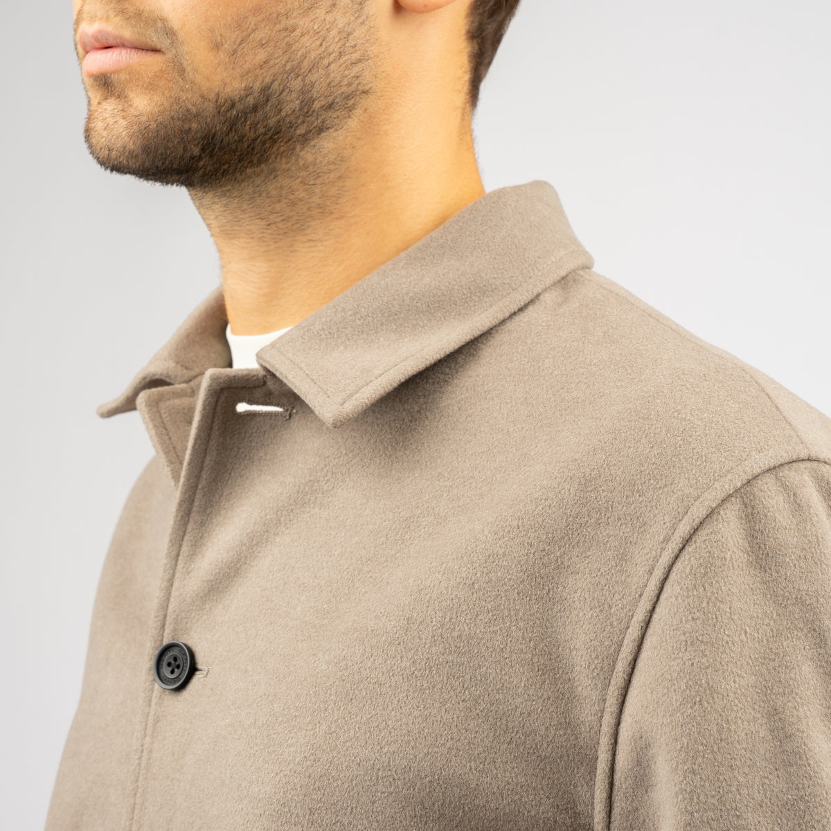 Genti Bomberjack Beige | Wool Blend