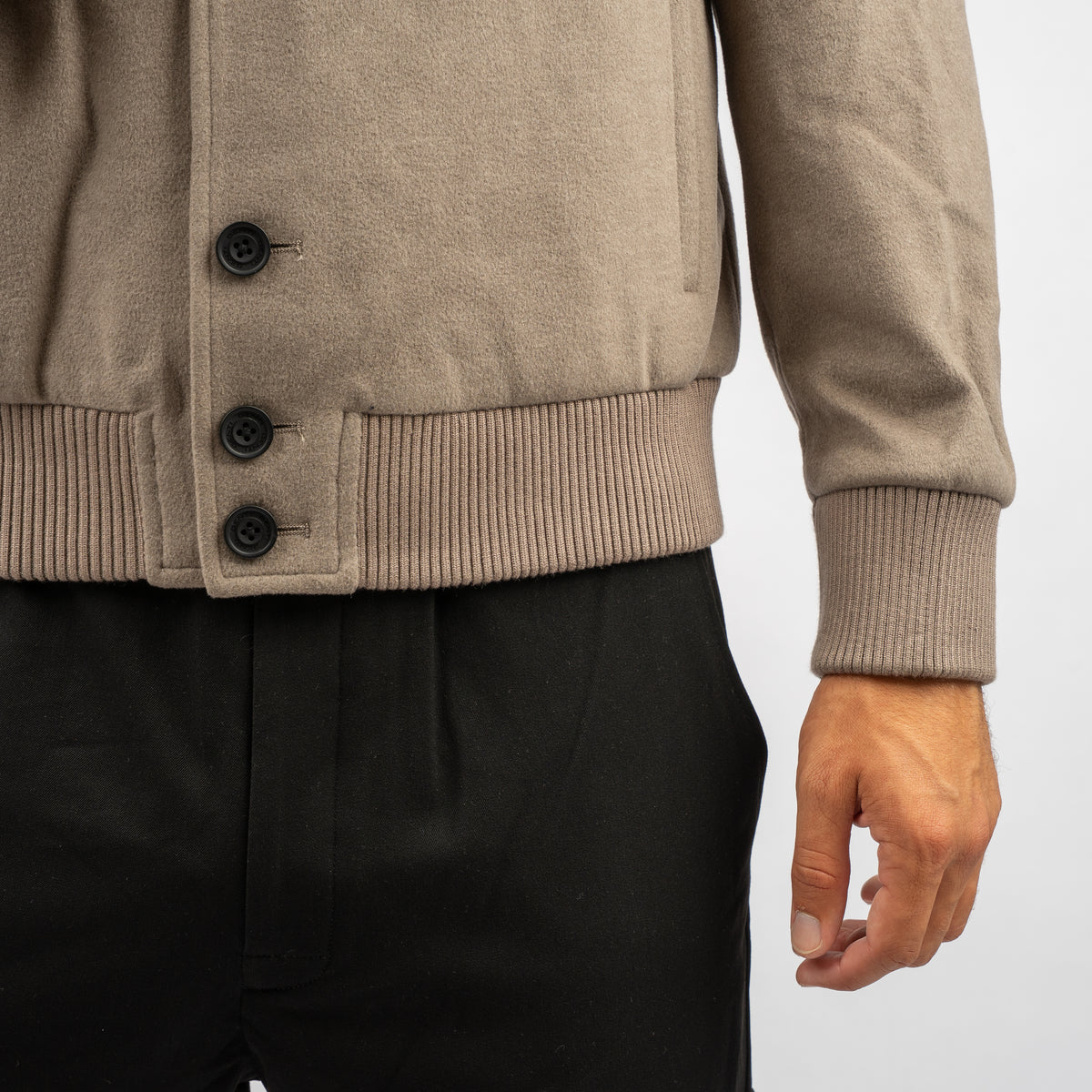 Genti Bomberjack Beige | Wool Blend