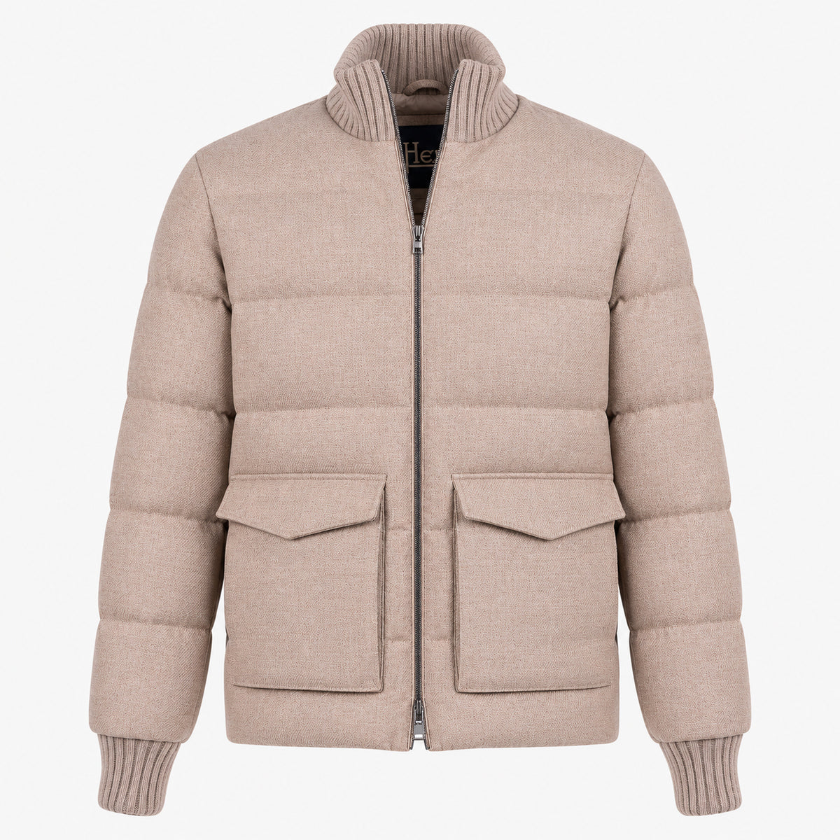 Herno Bomberjack Beige | Wool Tweed
