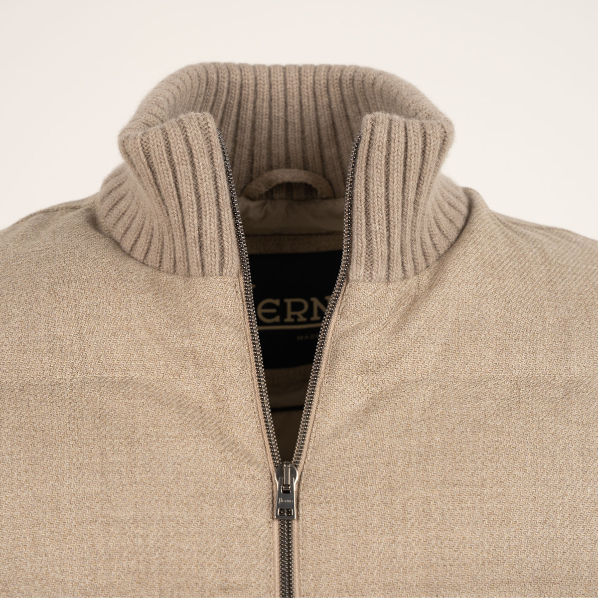 Herno Bomberjack Beige | Wool Tweed