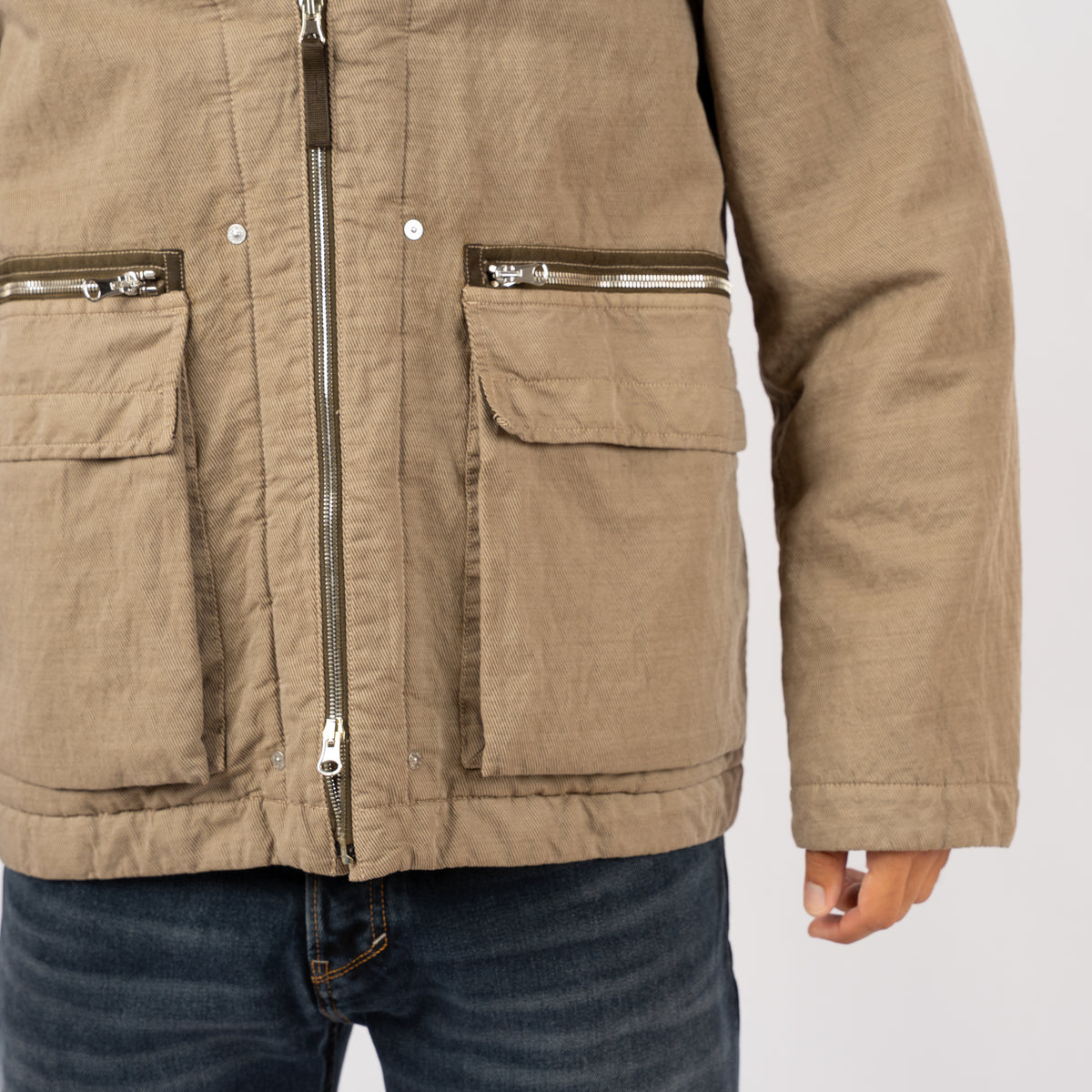 Stone Island Field Jacket Beige | Diagonal Cotton Wool-TC