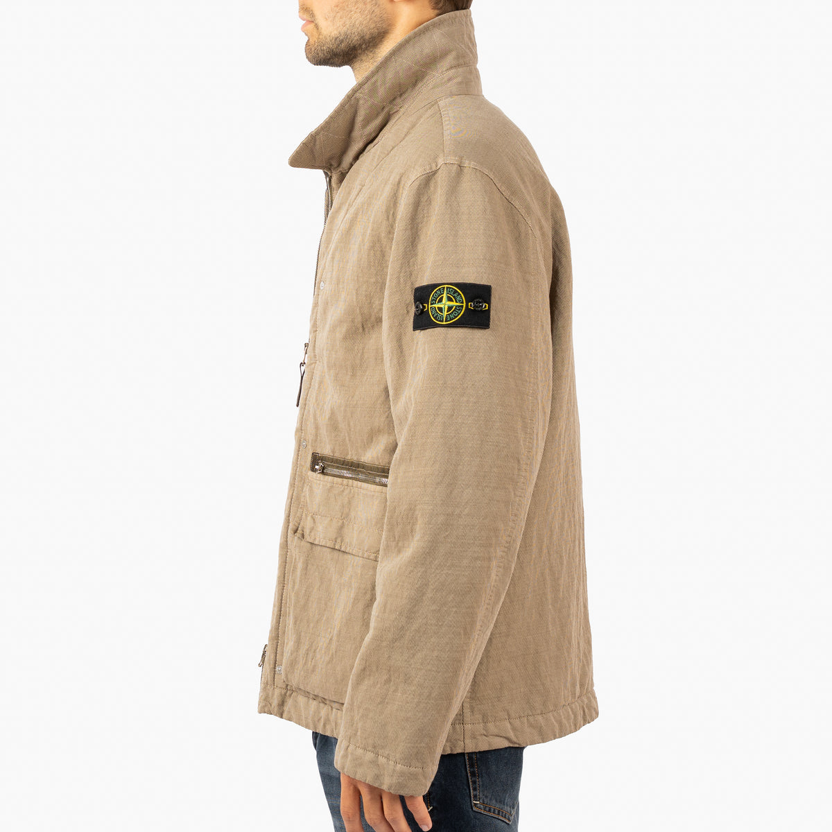 Stone Island Field Jacket Beige | Diagonal Cotton Wool-TC