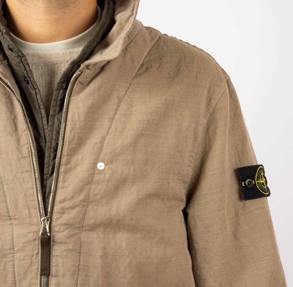 Stone Island Field Jacket Beige | Diagonal Cotton Wool-TC