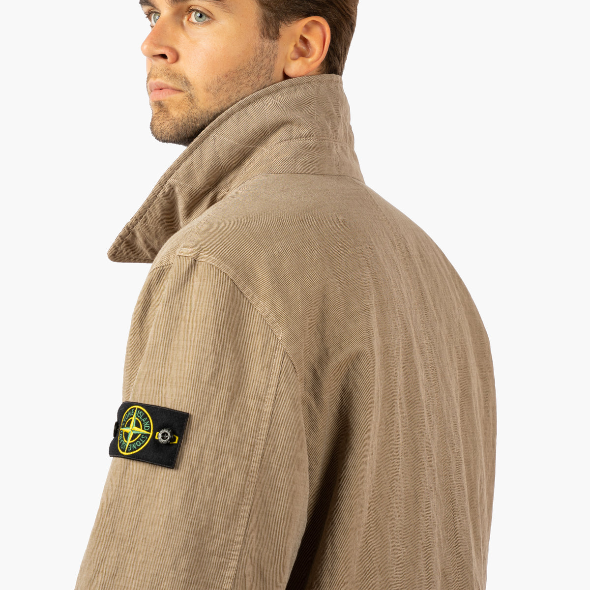 Stone Island Field Jacket Beige | Diagonal Cotton Wool-TC