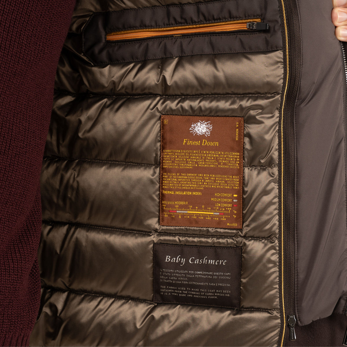 Moorer Baby-Cashmere Jas Bruin | Bas-B5L