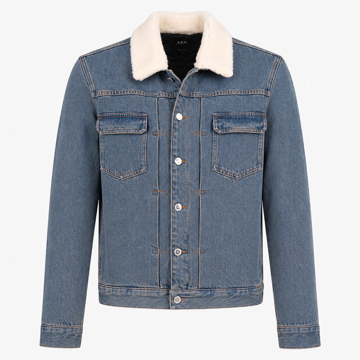 A.P.C. Jeans Jack Blauw met Teddy-Kraag | Justin