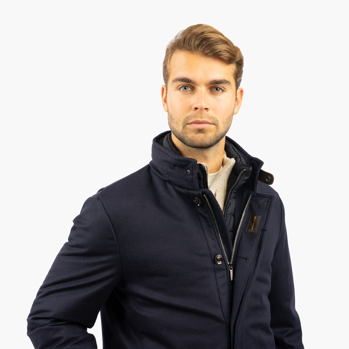 Moorer Baby-Cashmere Mantel Blauw | REIS-B5L