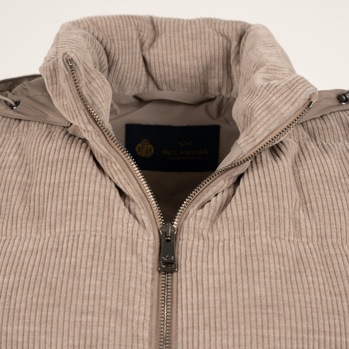 Paul & Shark Bodywarmer Beige | Corduroy Re-Goose Down