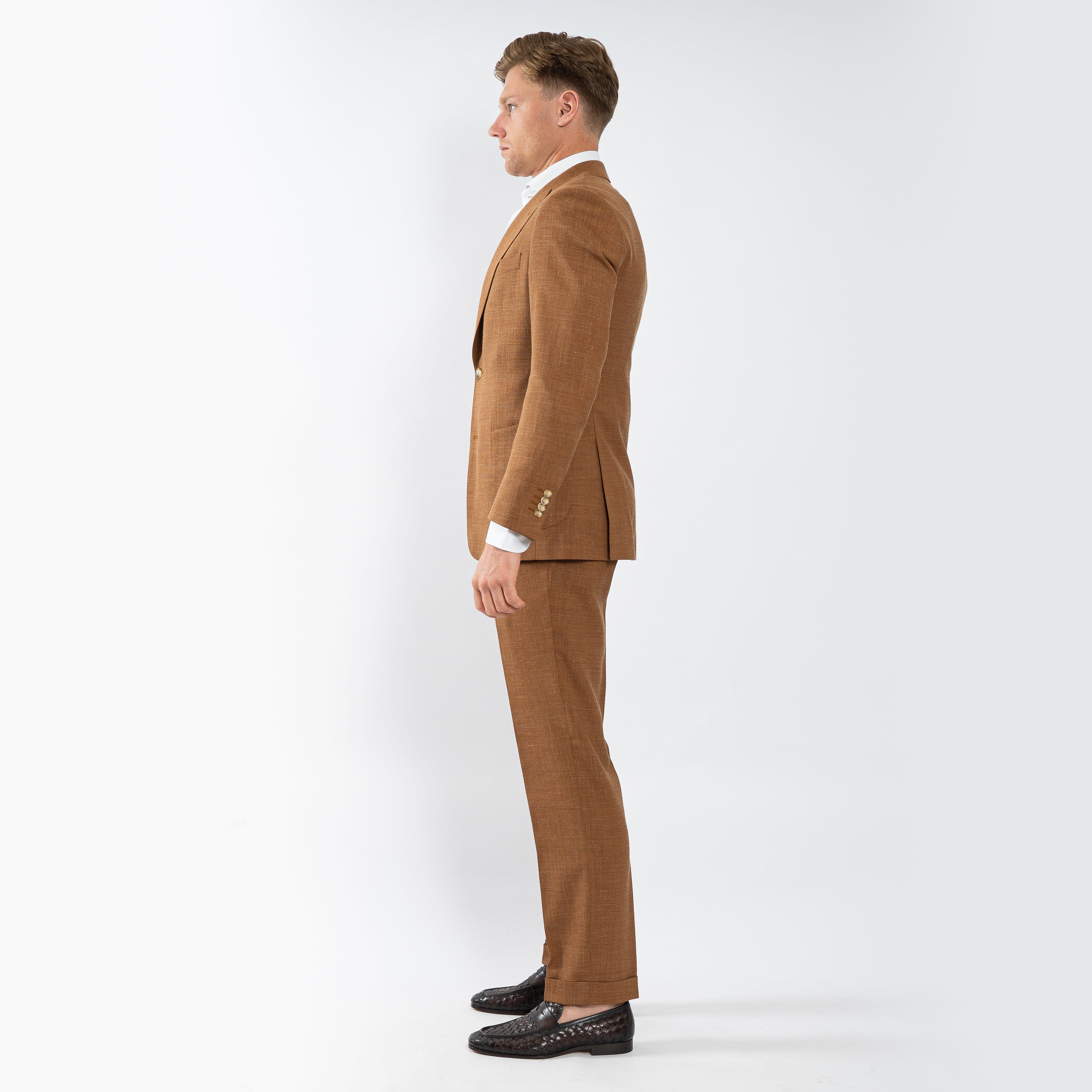 Munro Linnen Kostuum Camel | Paulo Oliveira