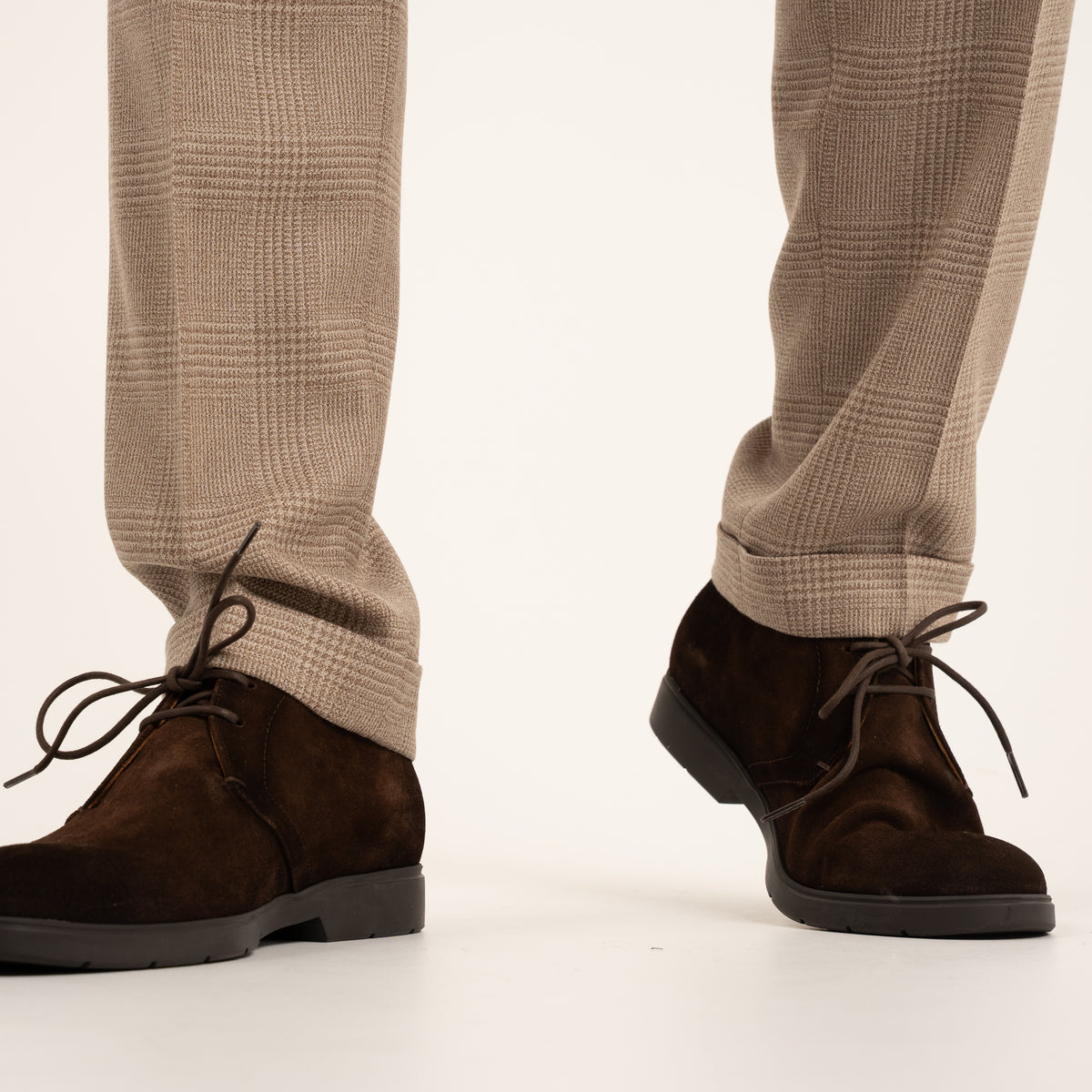 Berwich Pantalon Beige Geruit | Retrolong