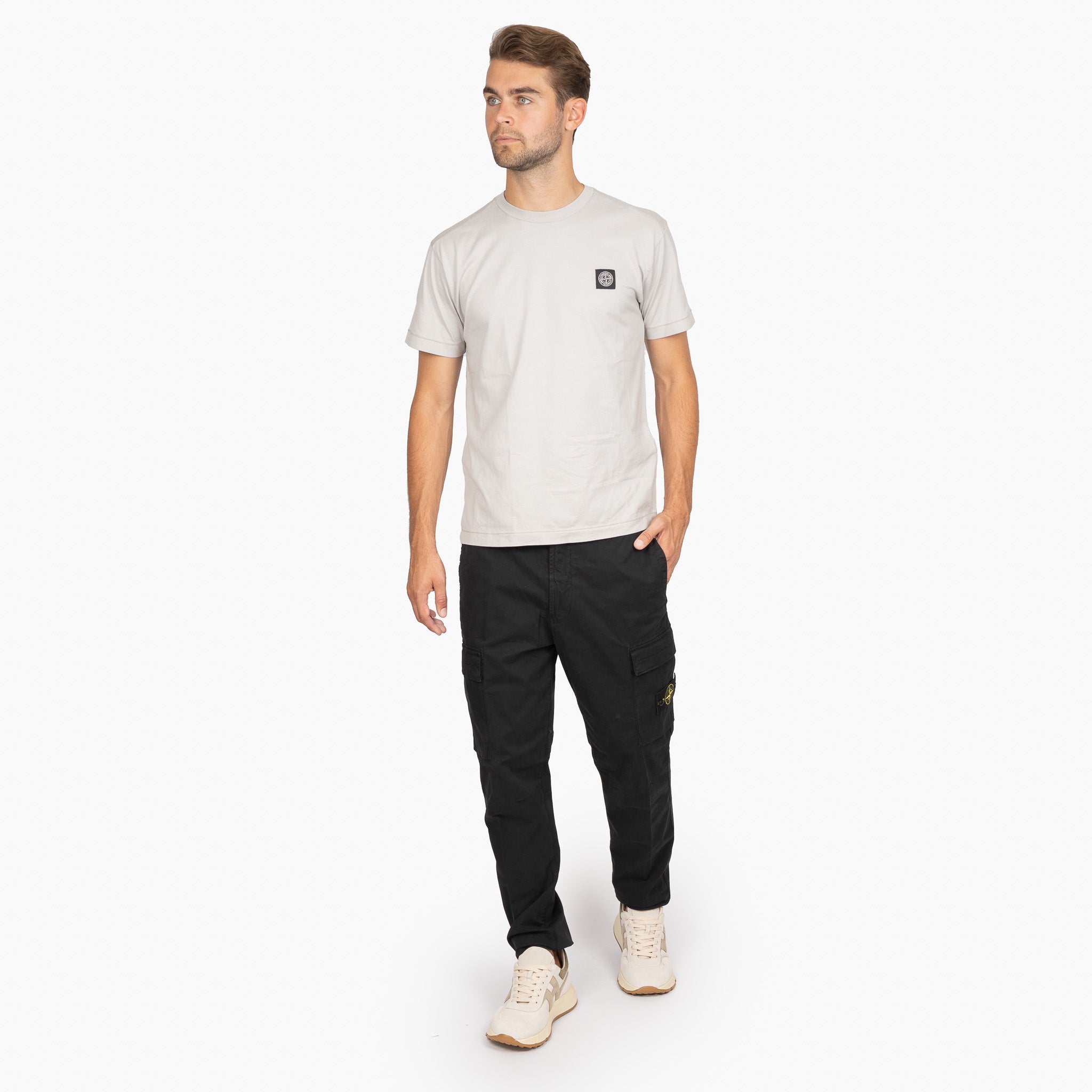 Stone Island Cargobroek Zwart | Stretch Cotton Twill