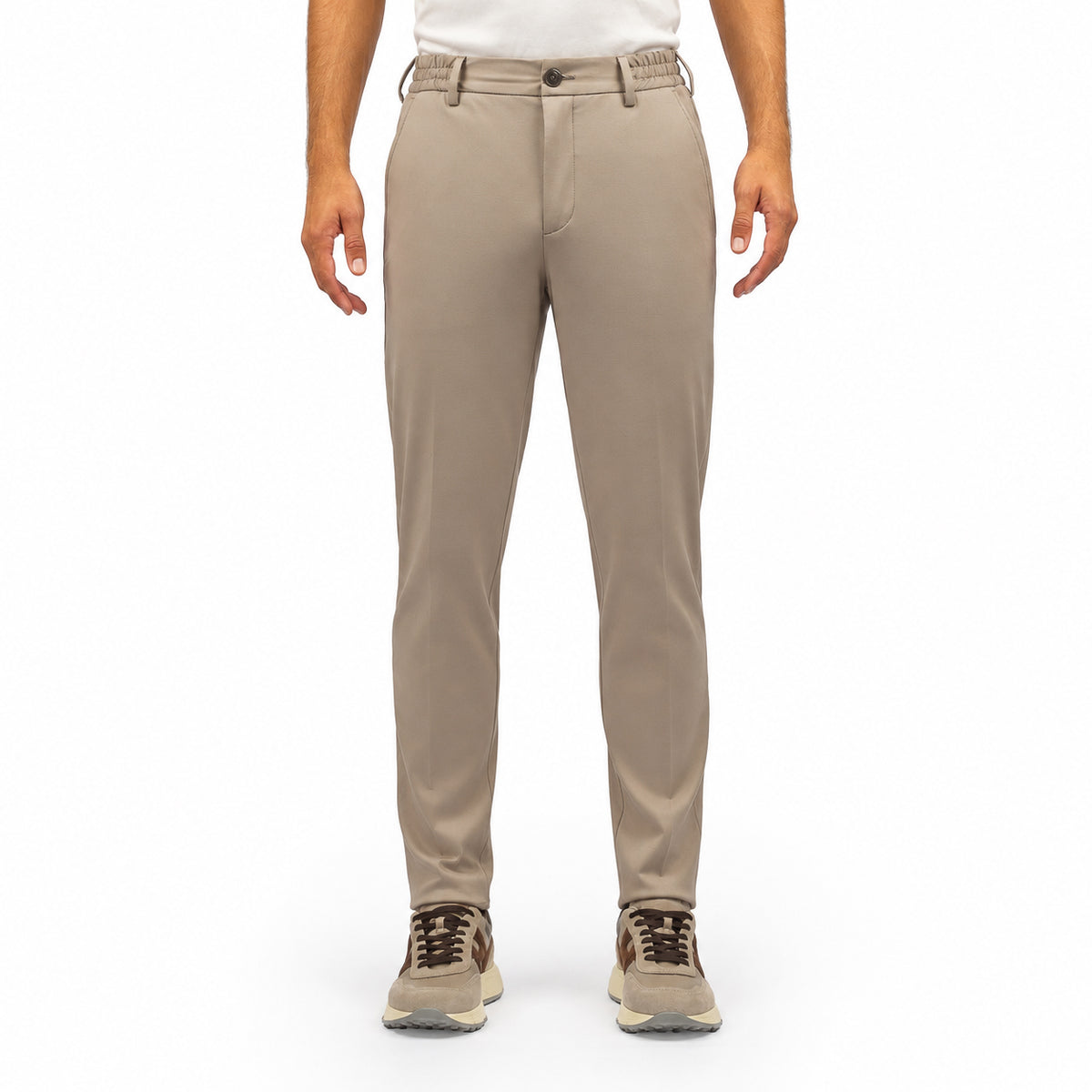 Valenza Pantalon Beige | Supima Tapered Trousers