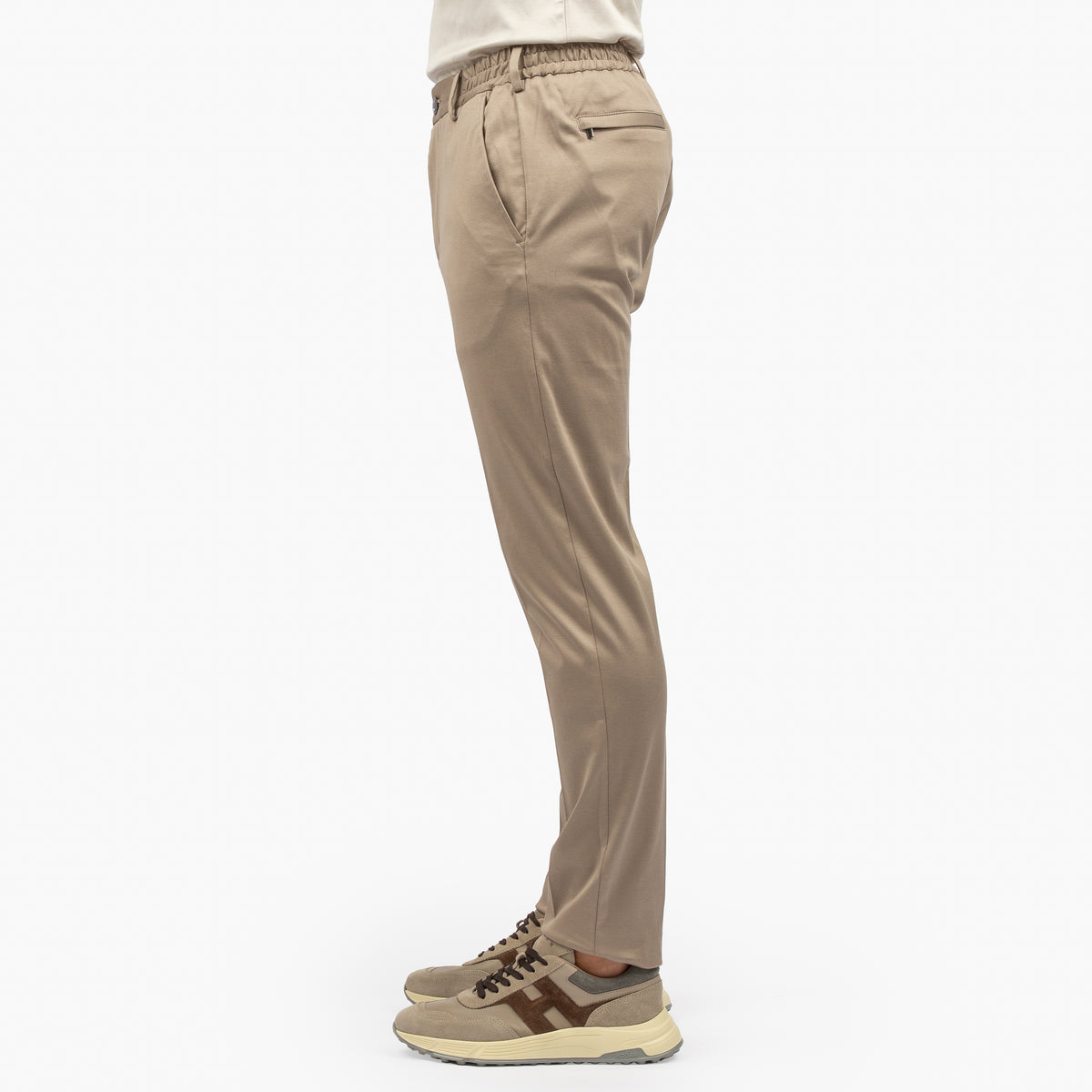 Valenza Pantalon Beige | Supima Tapered Trousers