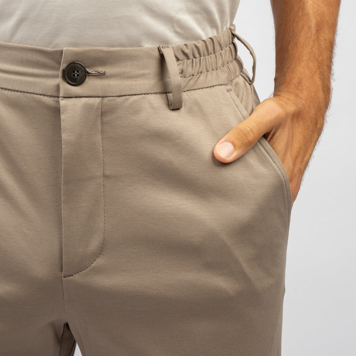 Valenza Pantalon Beige | Supima Tapered Trousers