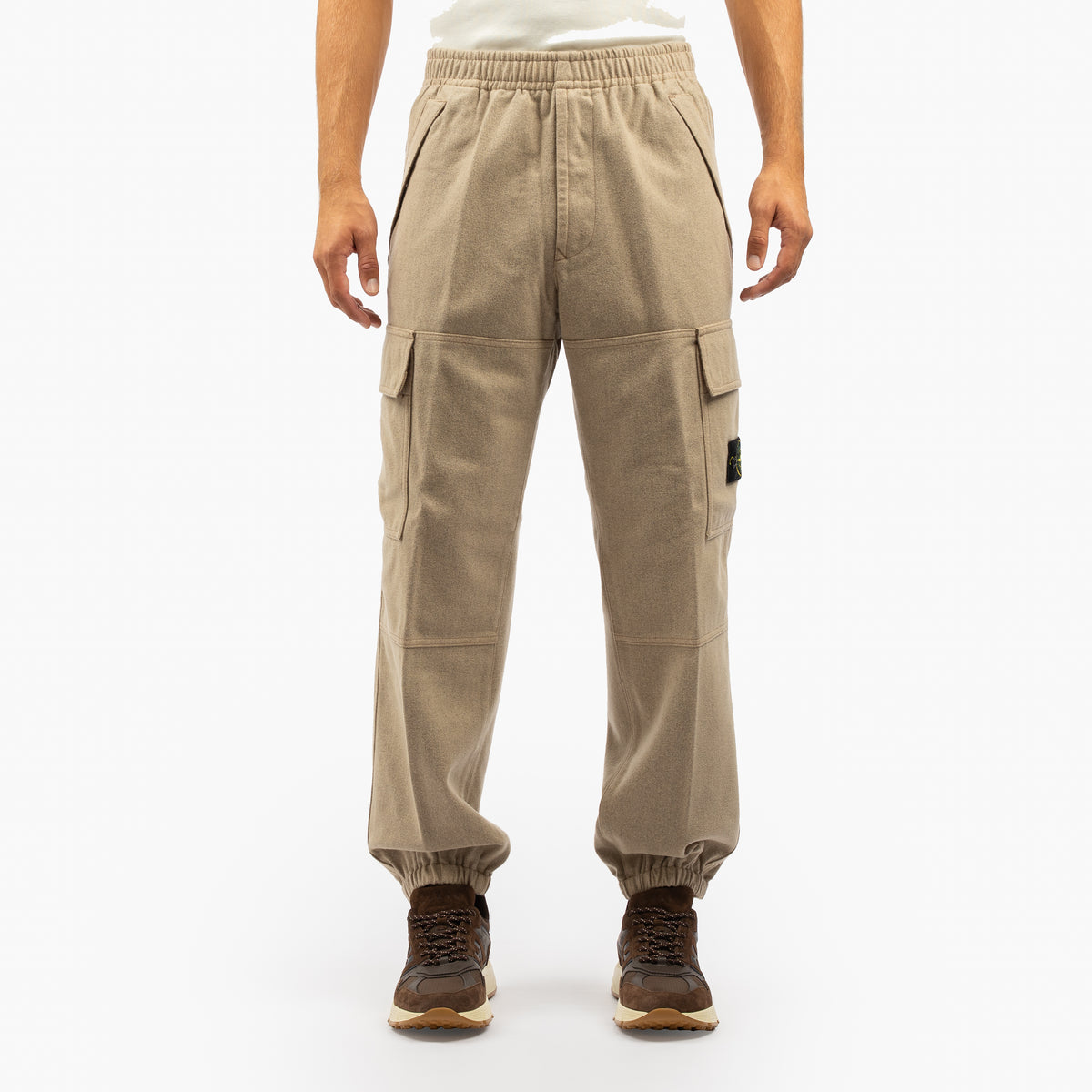 Stone Island Flannel Broek Beige | Wool Nylon Flannel-TC