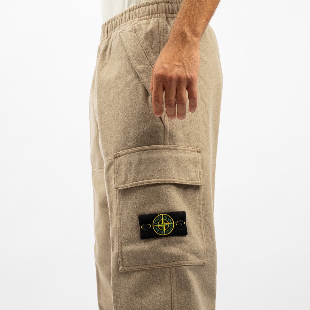 Stone Island Flannel Broek Beige | Wool Nylon Flannel-TC