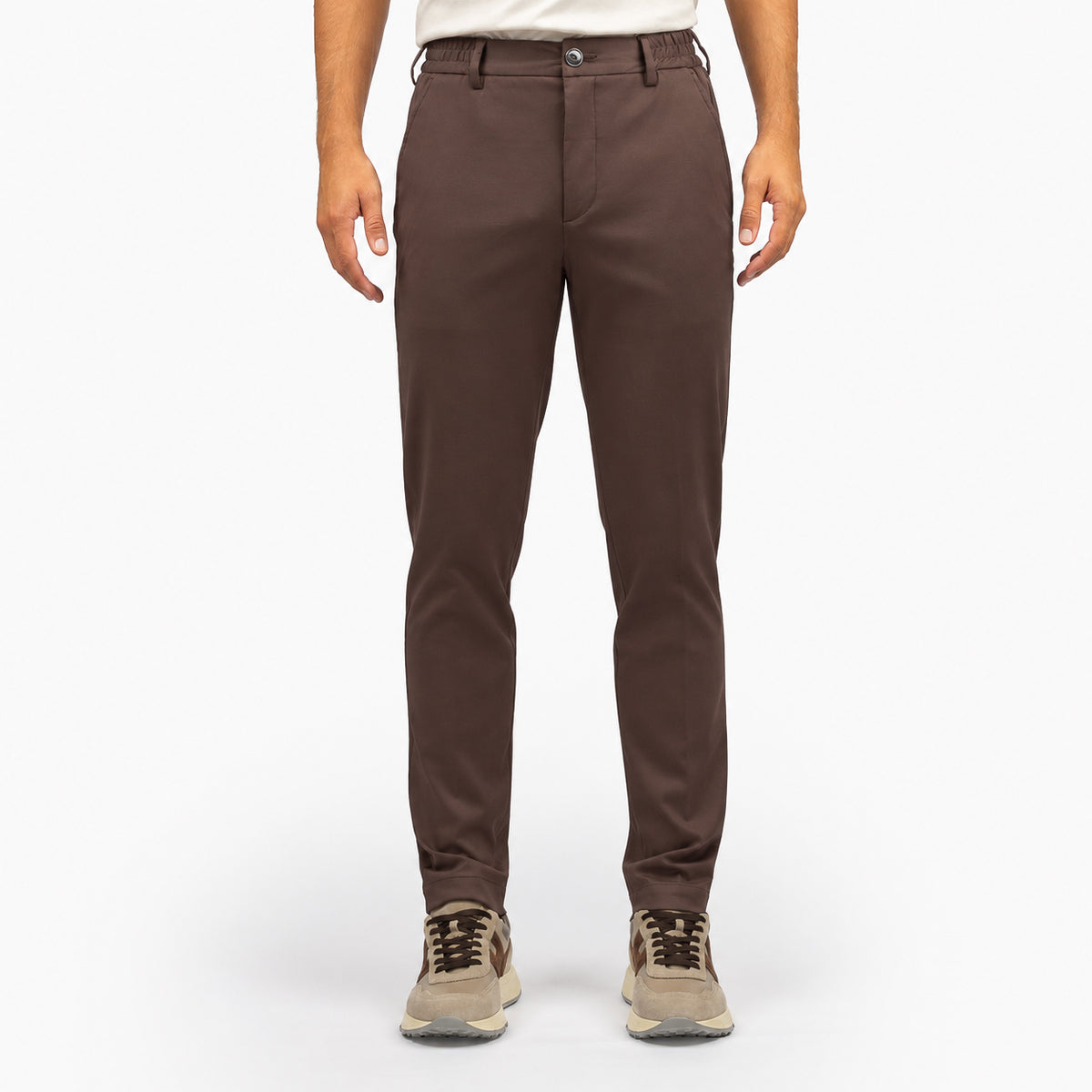 Valenza Pantalon Bruin | Supima Tapered Trousers