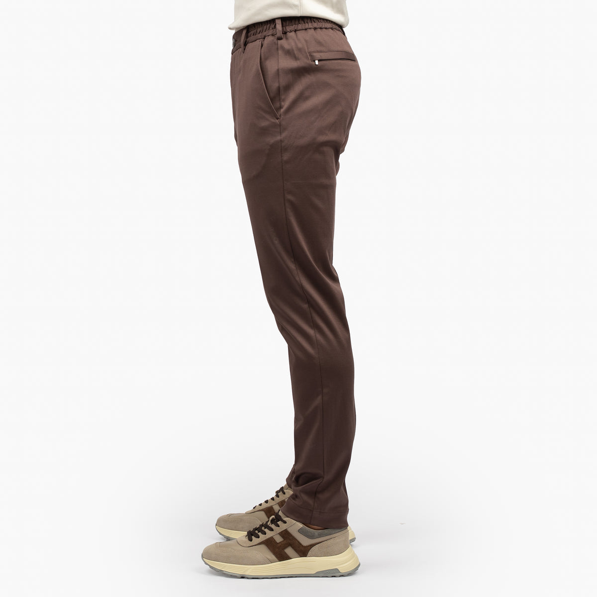 Valenza Pantalon Bruin | Supima Tapered Trousers