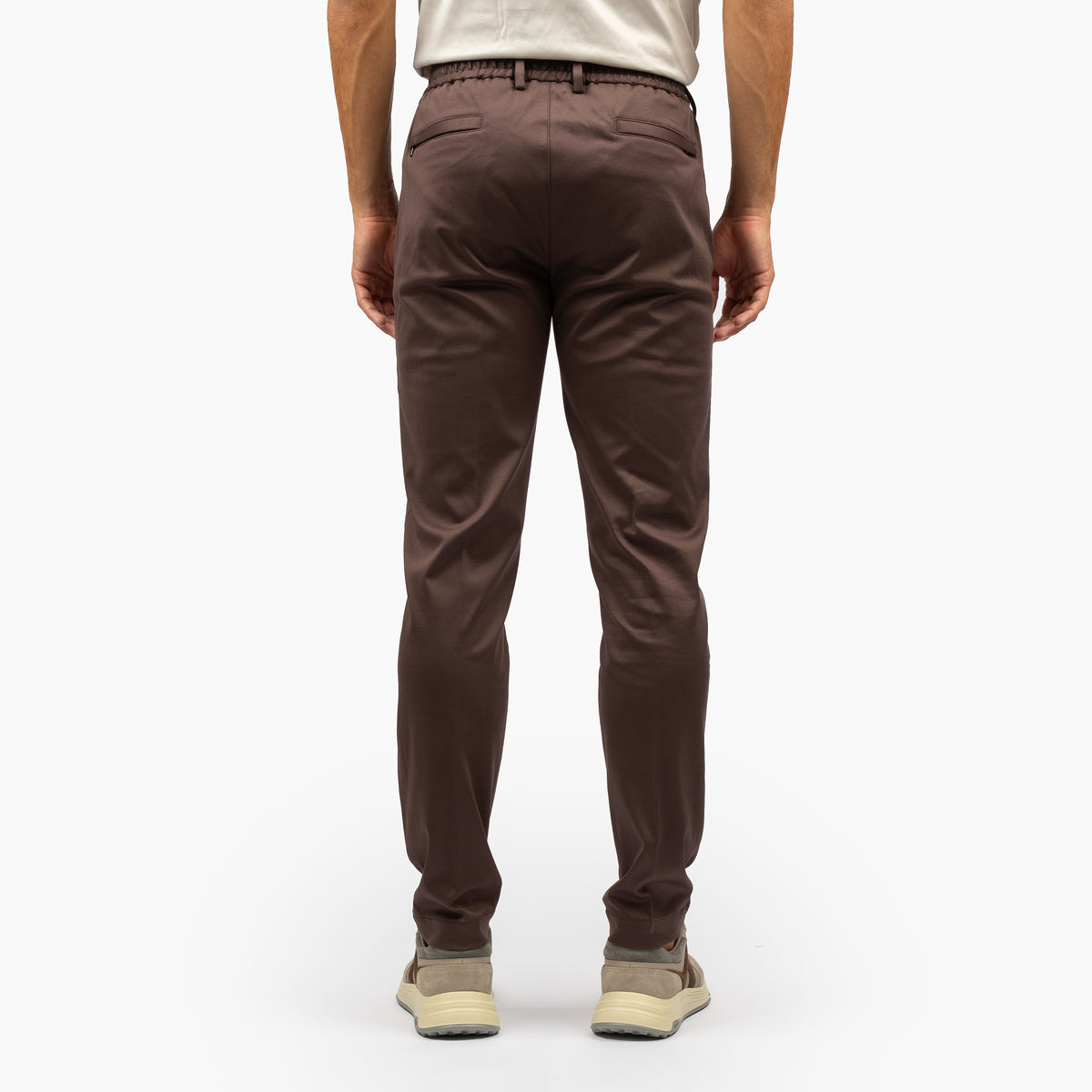 Valenza Pantalon Bruin | Supima Tapered Trousers
