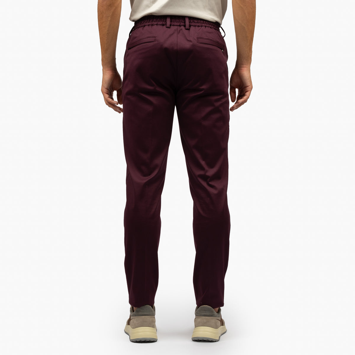 Valenza Pantalon Bordeaux Rood | Supima Tapered Trousers