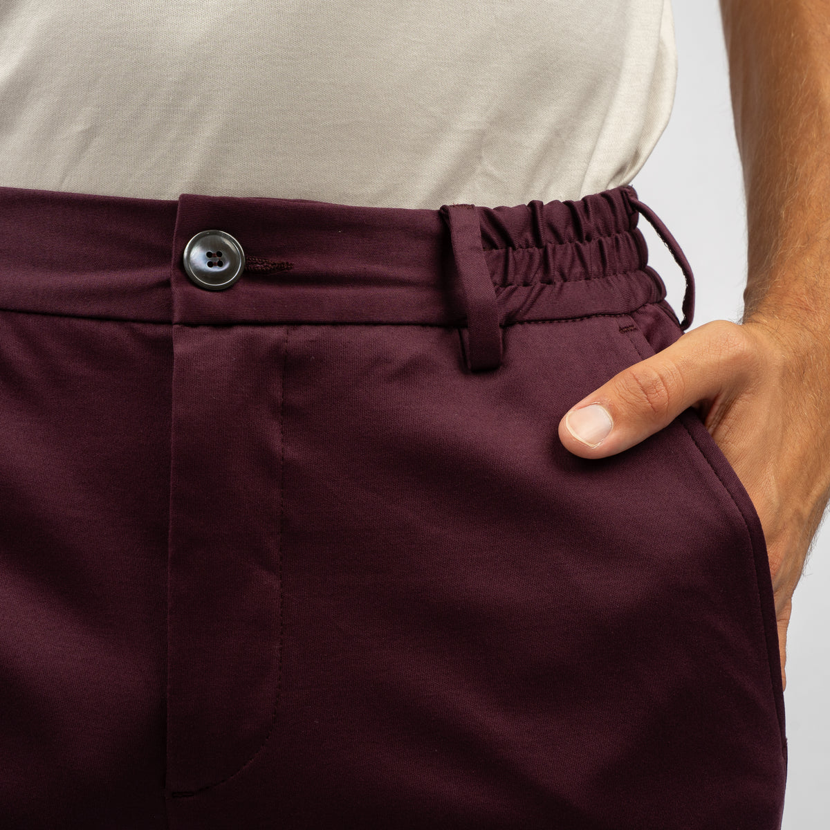 Valenza Pantalon Bordeaux Rood | Supima Tapered Trousers