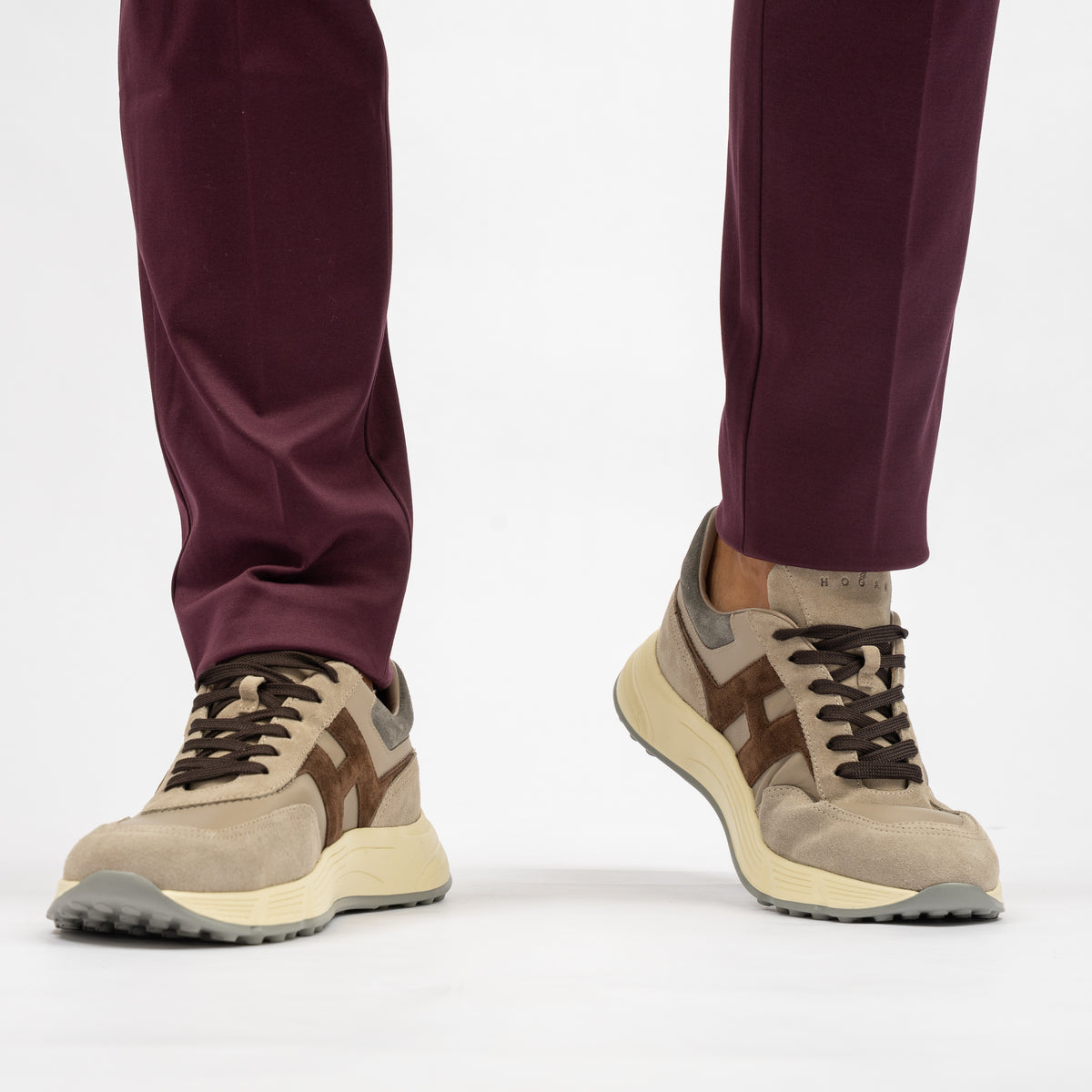 Valenza Pantalon Bordeaux Rood | Supima Tapered Trousers