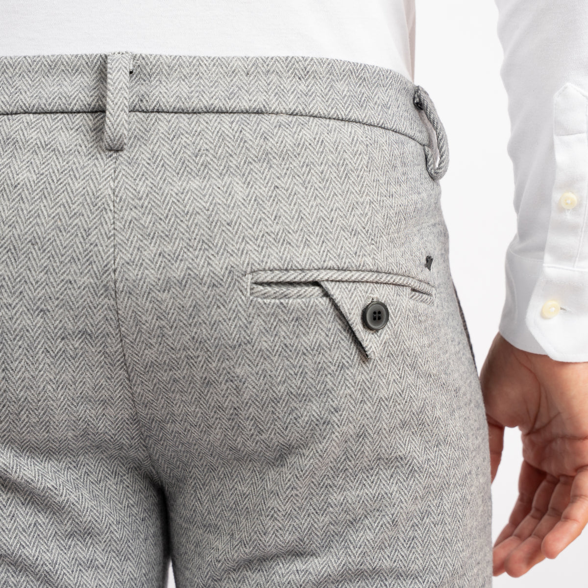 Mason's Chino Lichtgrijs Visgraat | Torino Jog