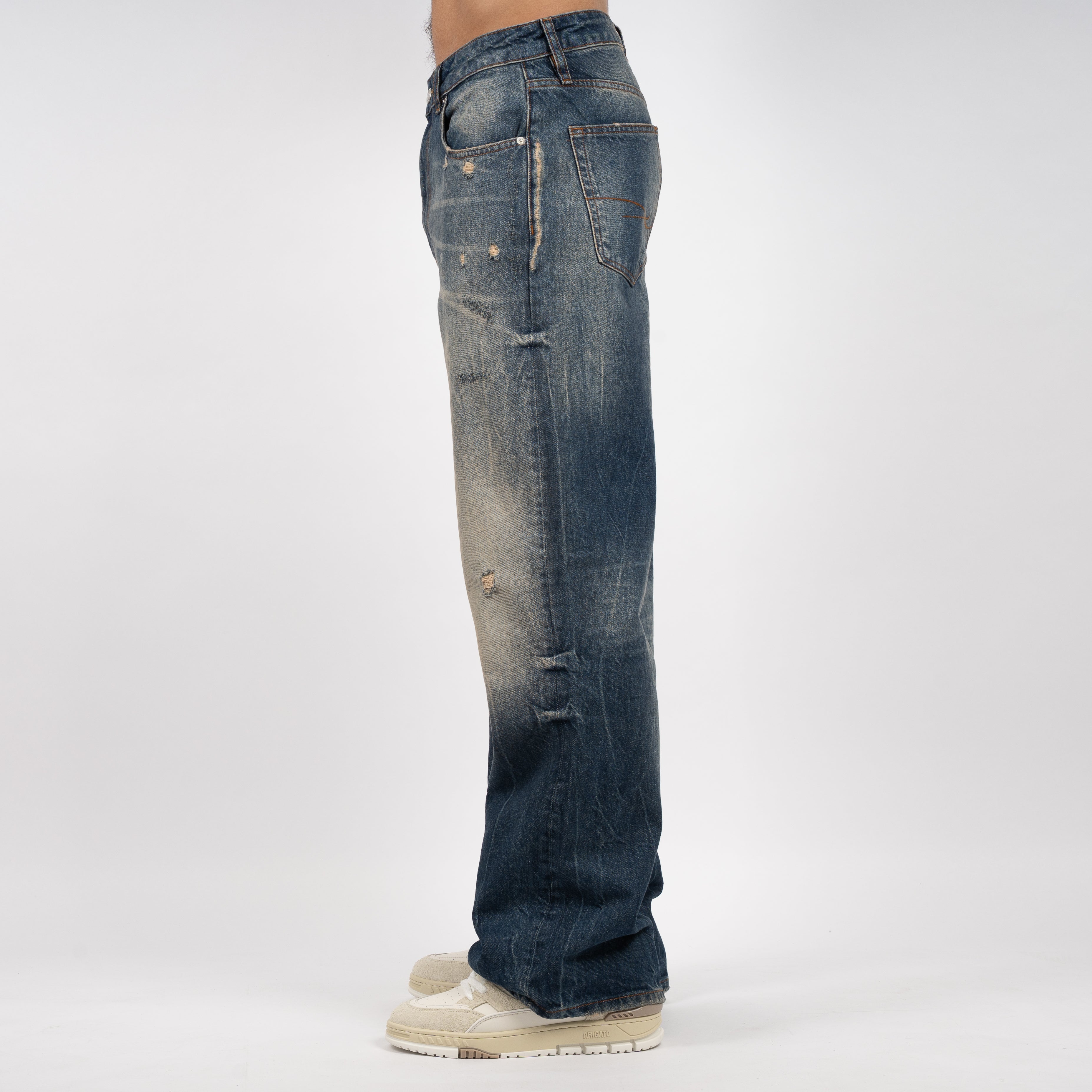 Flaneur Destroyed Jeans Blauw | Relaxed Jeans