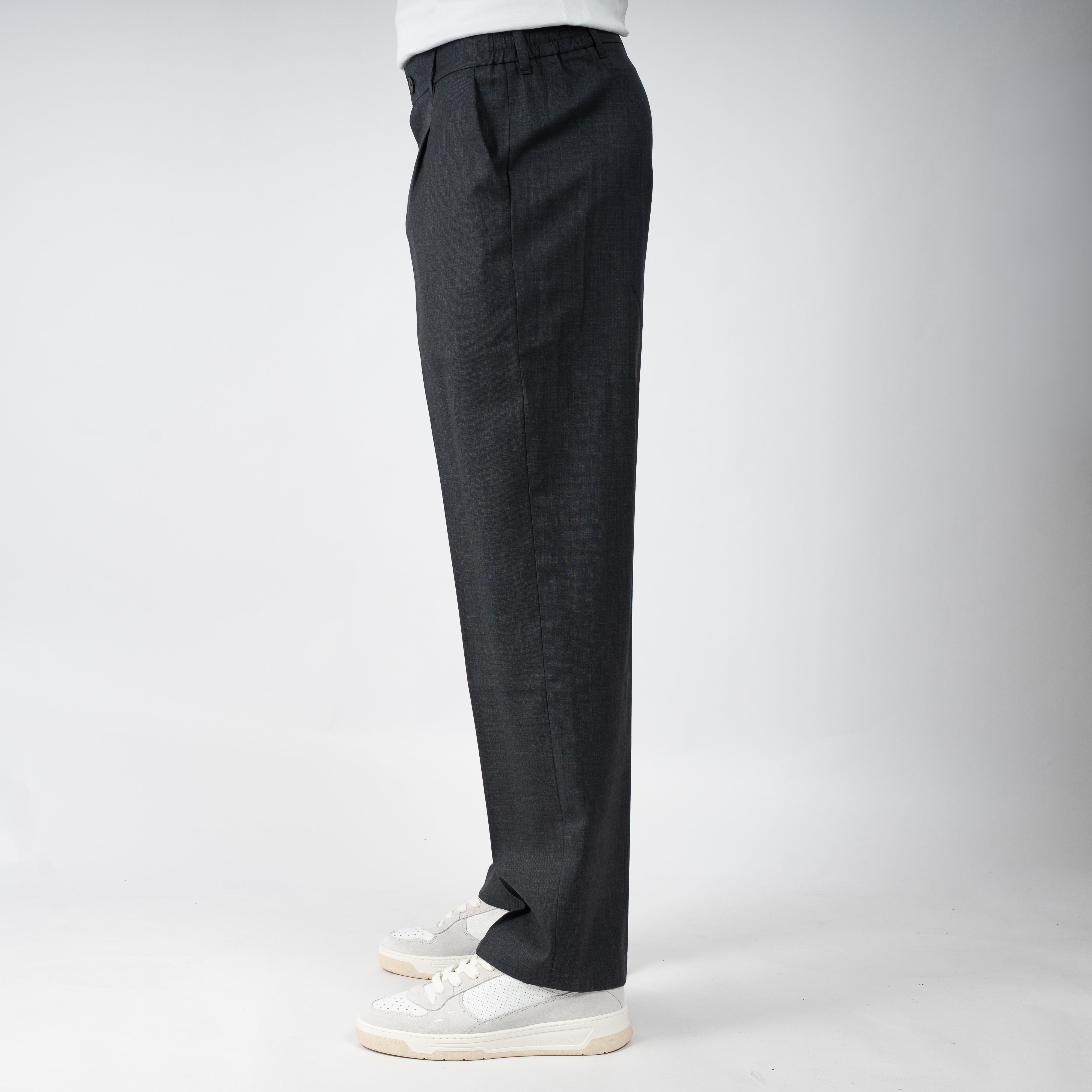 Olaf Pantalon Grijs | Regular Wool Blend Pleated
