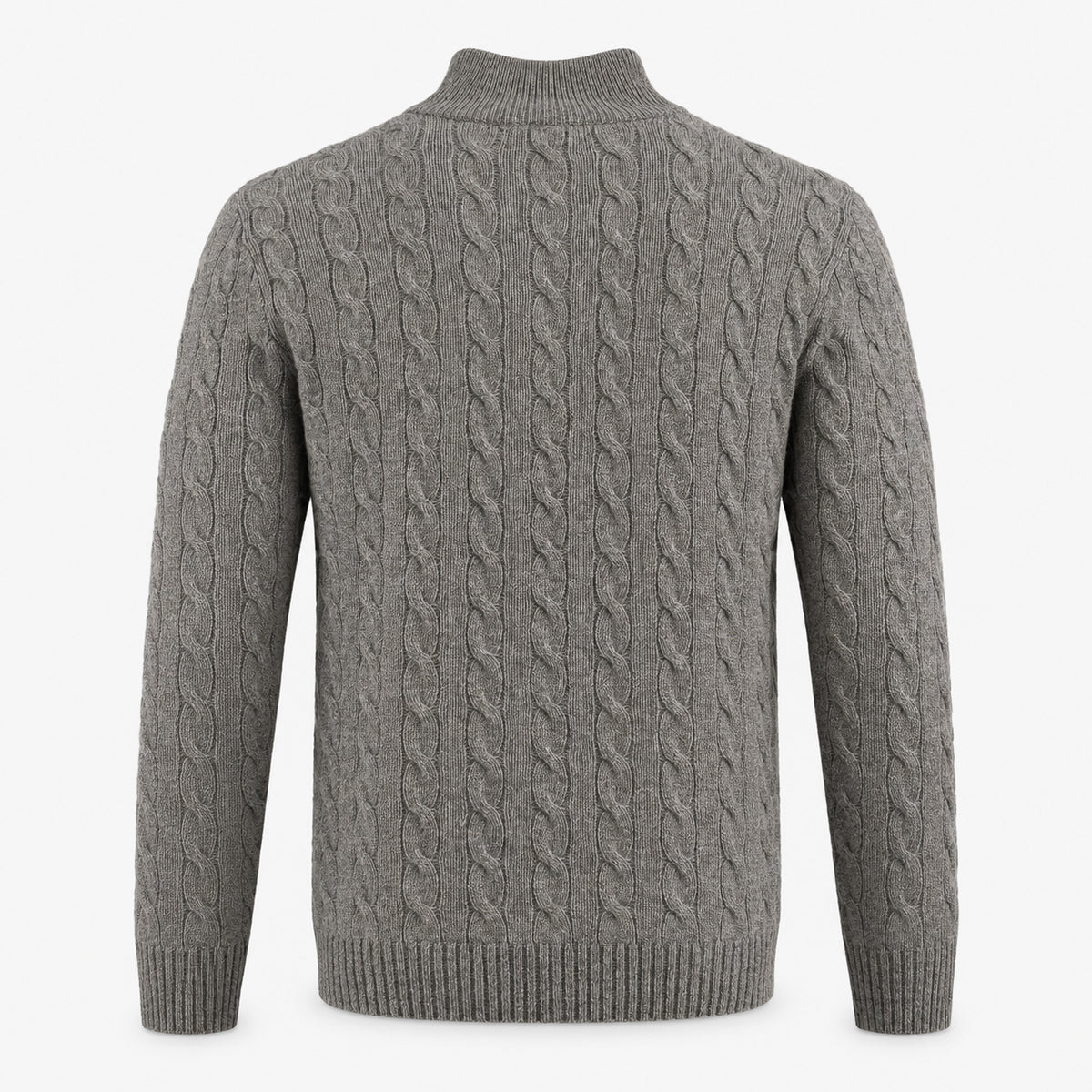 Ralph Lauren Gebreide Kabeltrui met Rits Grijs | Cable-Knit Cotton