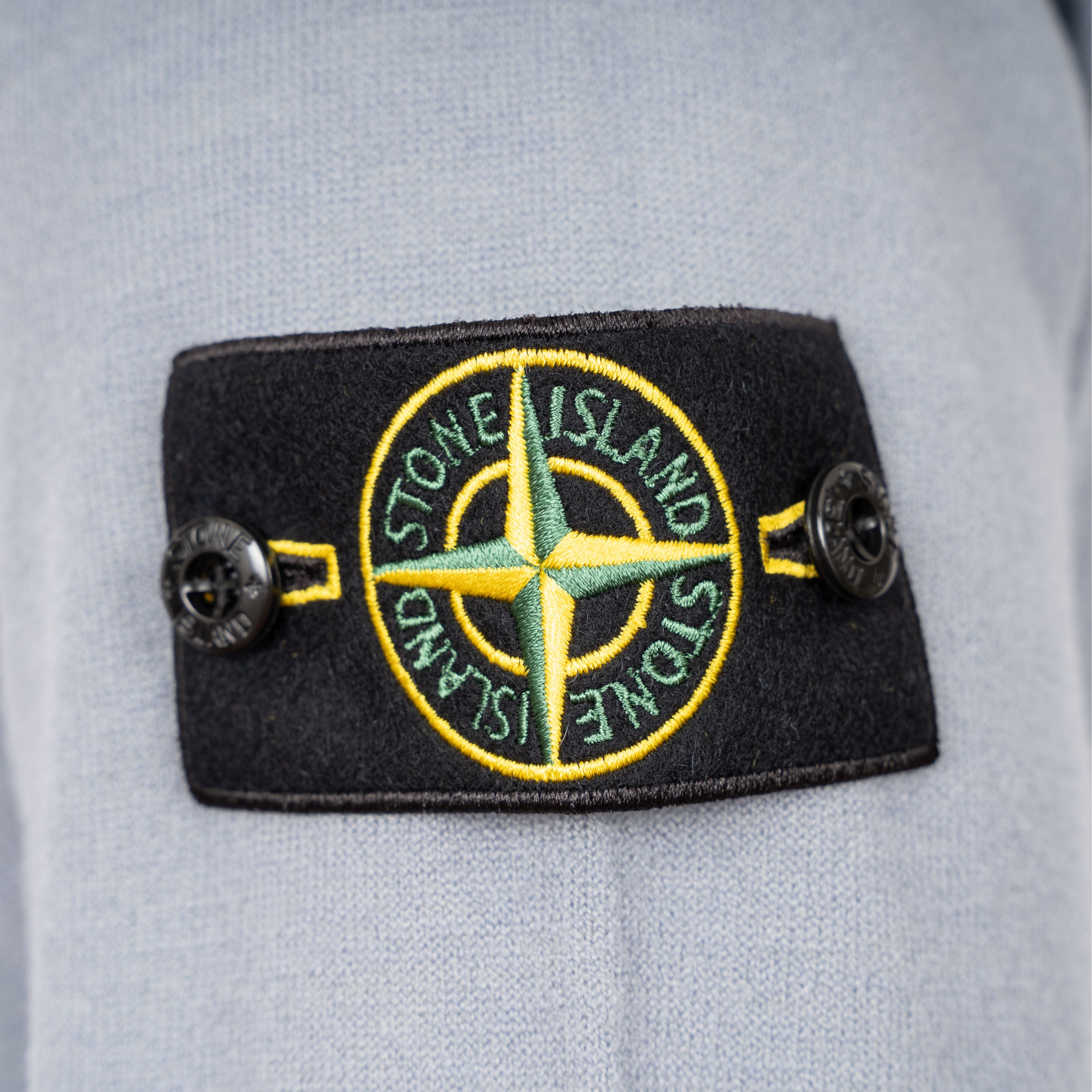 Stone Island Gebreide Trui Grijs/Blauw | Loose Fit Stretch RWS Wool