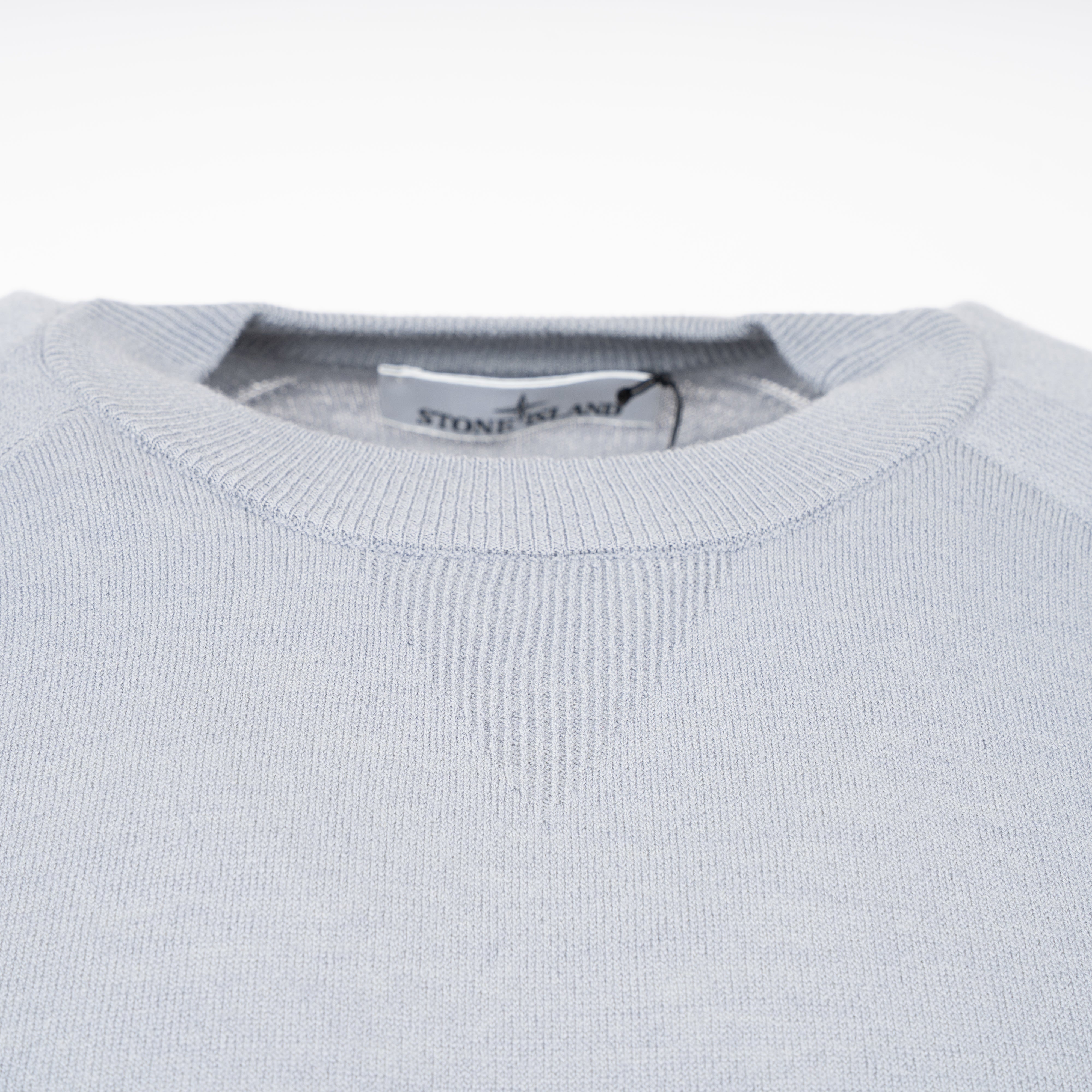 Stone Island Gebreide Trui Grijs/Blauw | Loose Fit Stretch RWS Wool