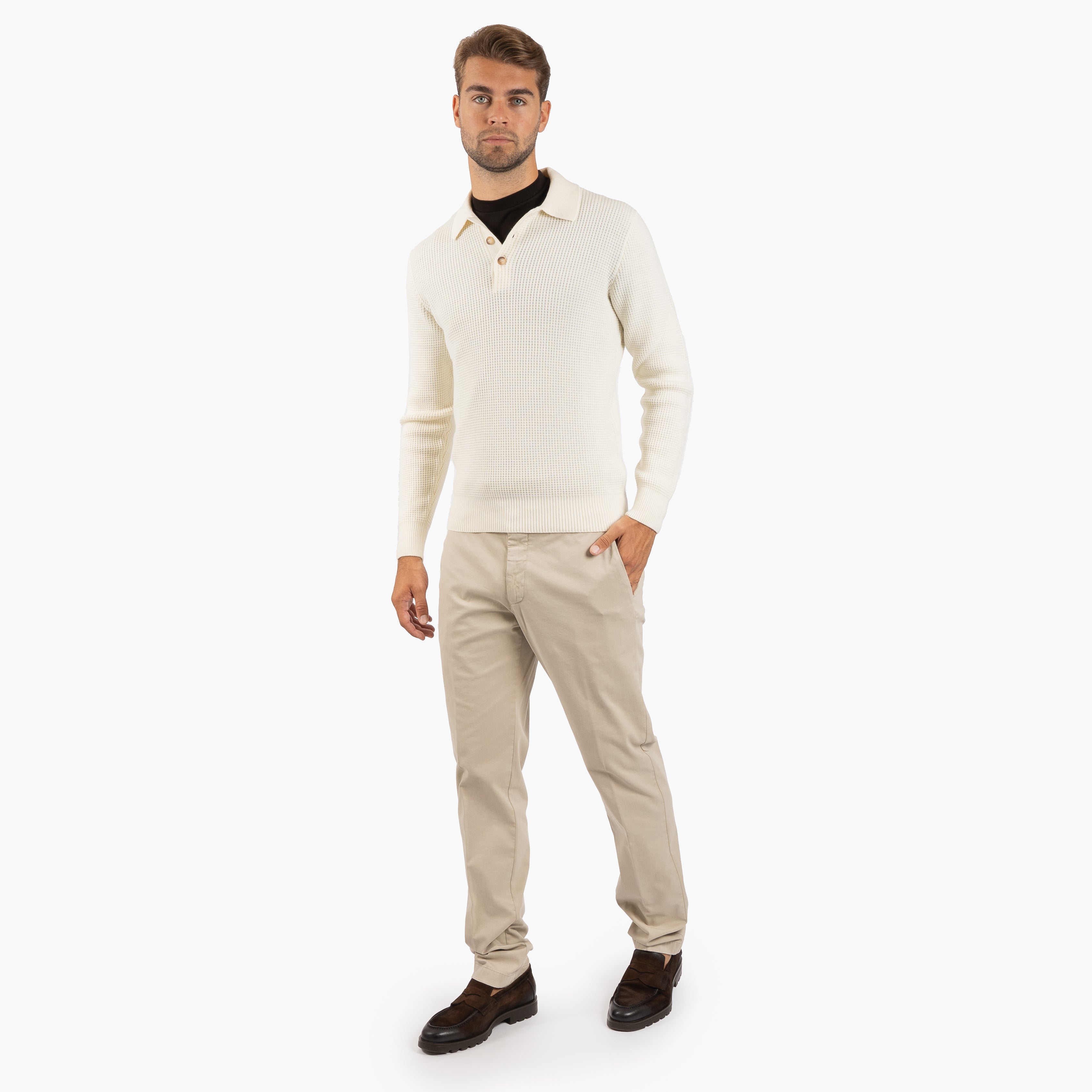 Gran Sasso Gebreide Polotrui Crème | Extrafine Merino