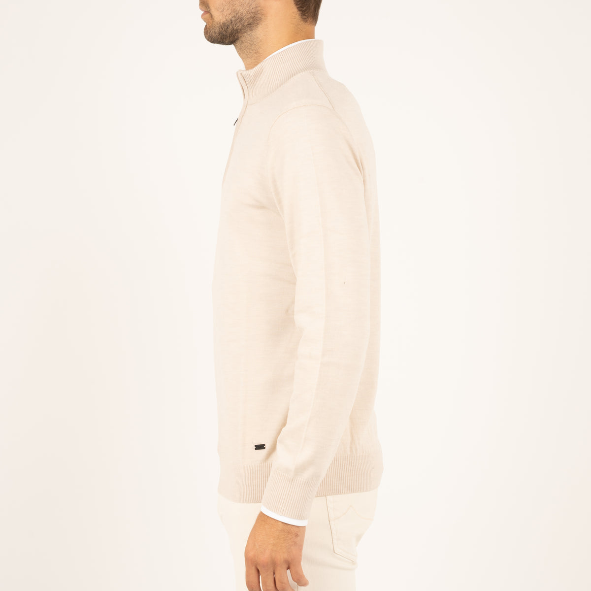 SEVEN DIALS Gebreide Trui met Rits Beige | Saul