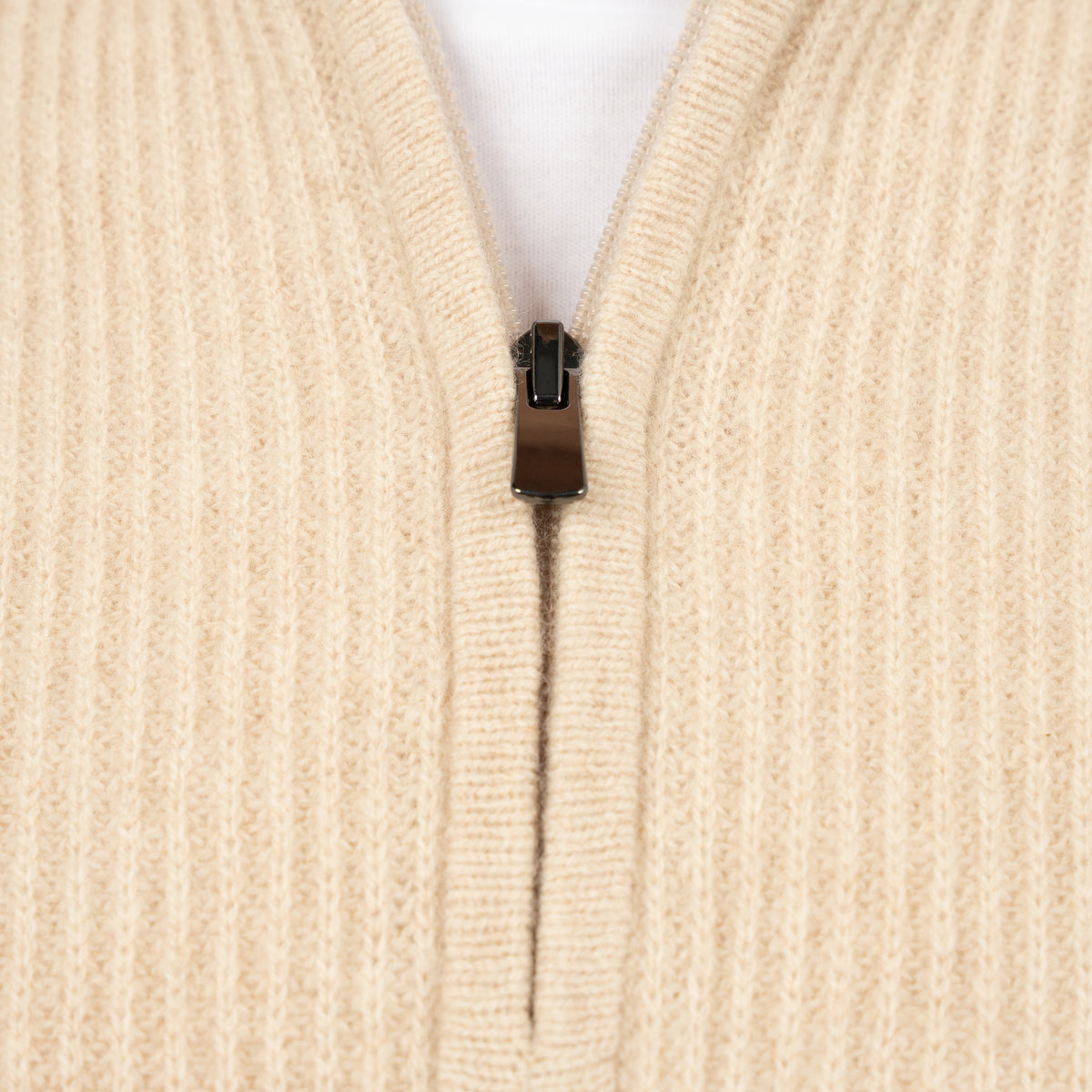 SEVEN DIALS Gebreide Trui met Rits Beige | Saigon