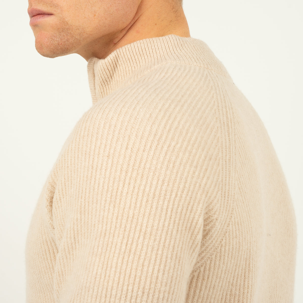 SEVEN DIALS Gebreide Trui met Rits Beige | Saigon