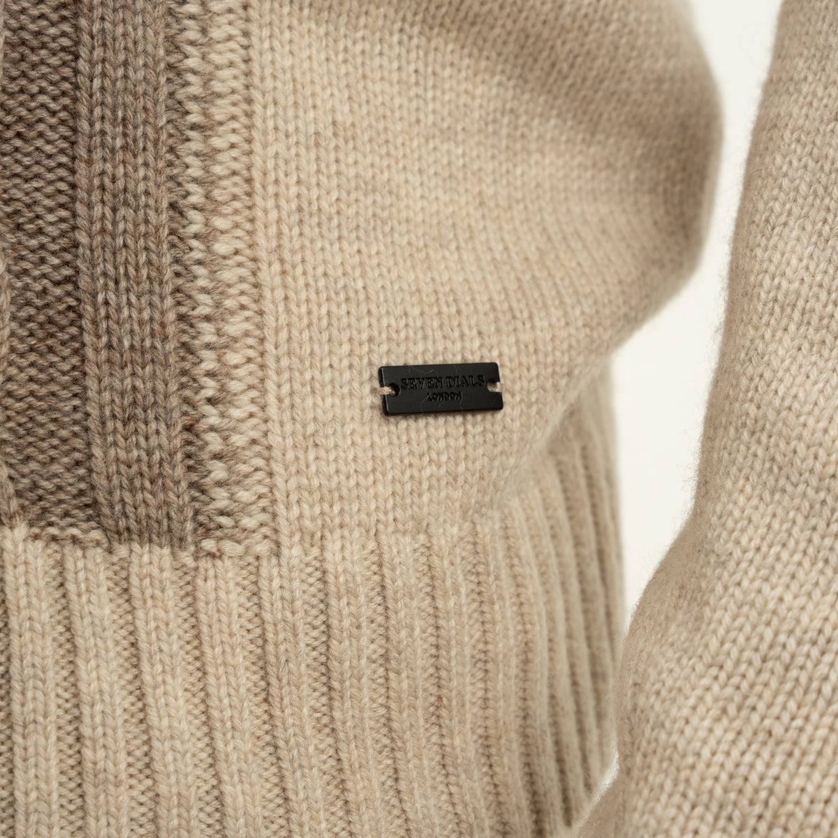 SEVEN DIALS Gebreide Coltrui met Kabel Beige | Busan
