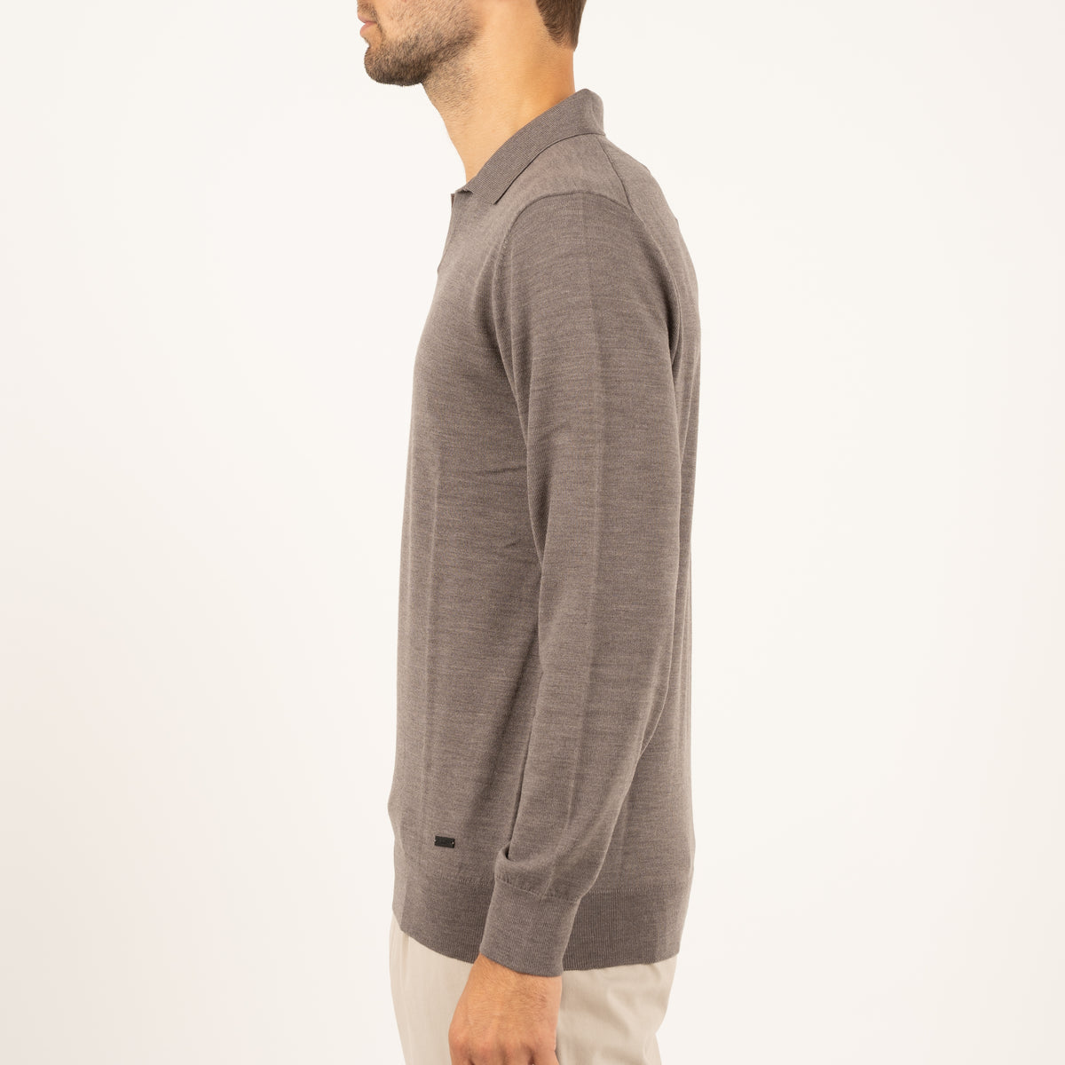 SEVEN DIALS Gebreide Buttonless Polotrui Taupe | Wyot
