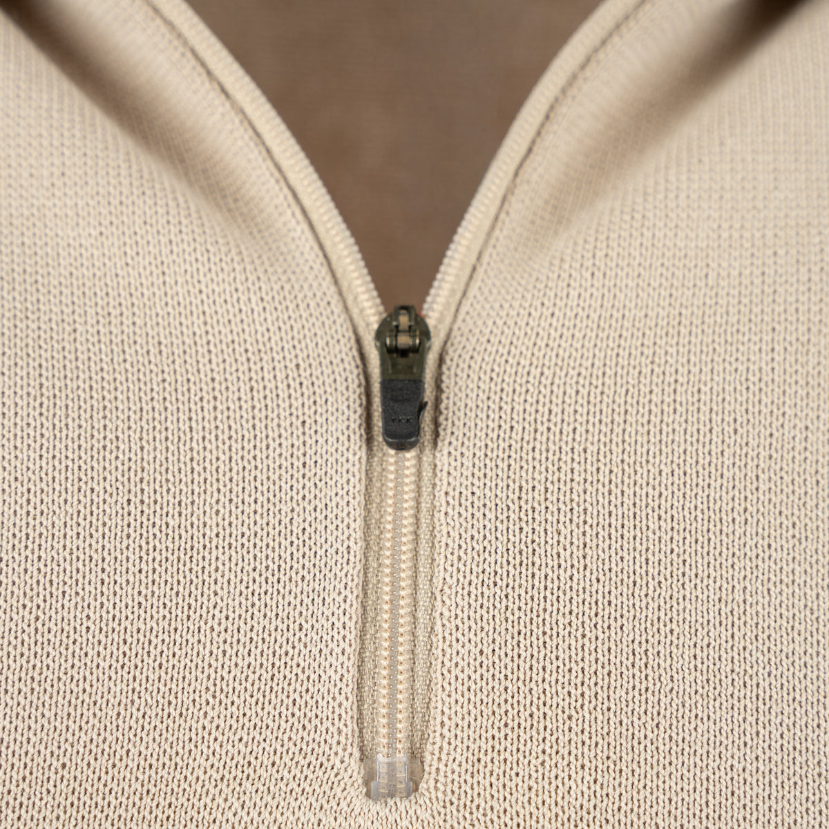 Genti Polo Lange Mouw met Rits Beige | Cool Dry