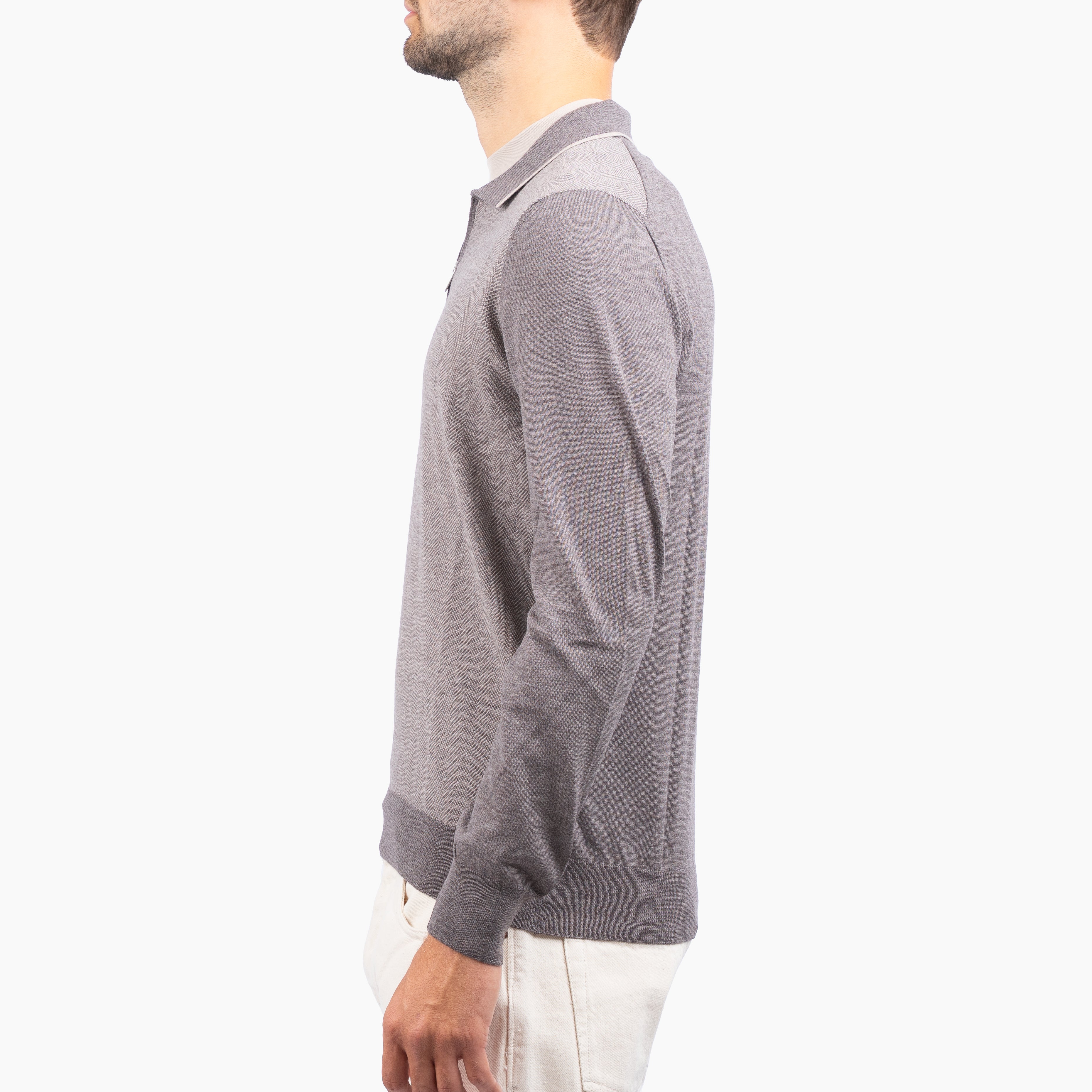 Gran Sasso Gebreide Trui met Rits Beige | Extrafine Merino