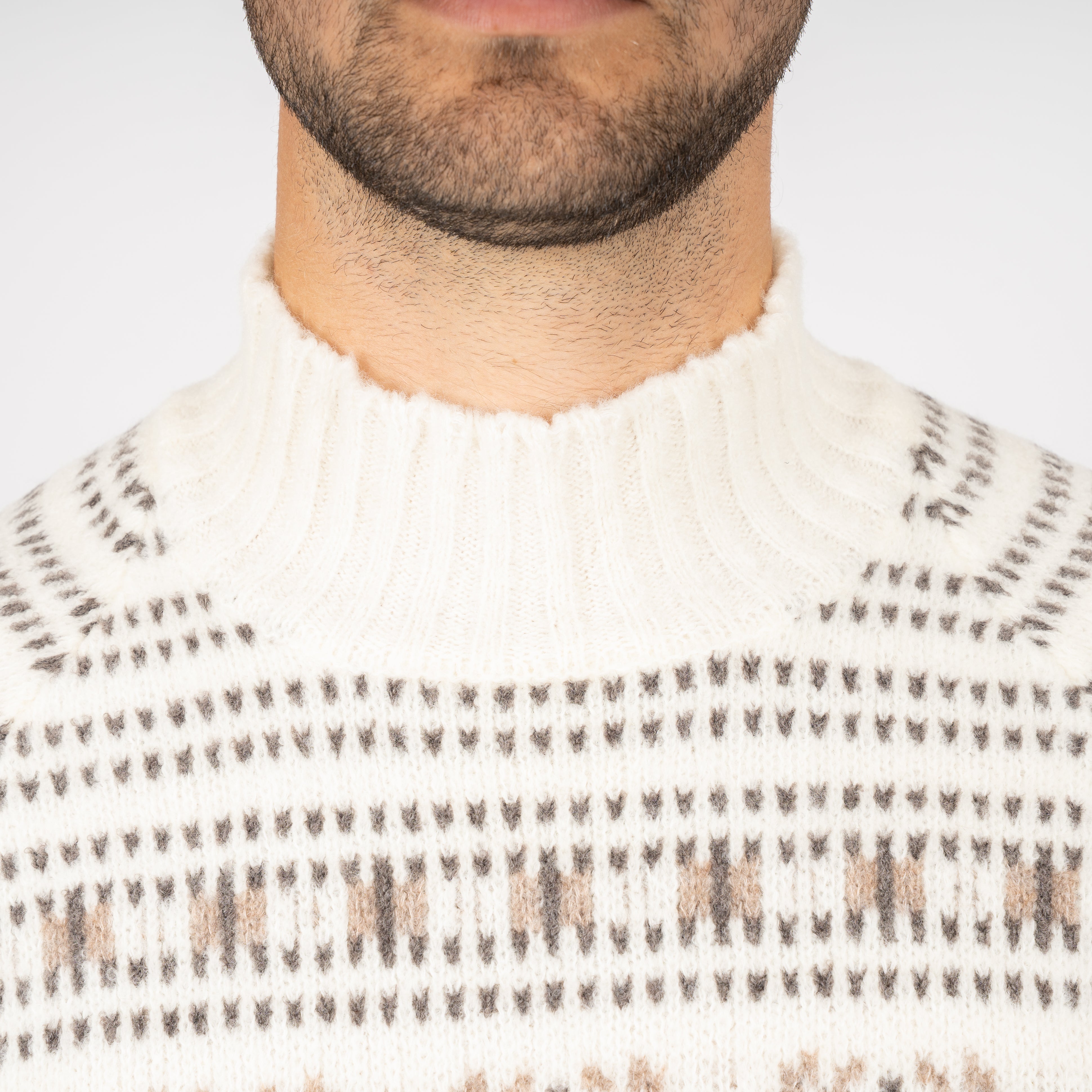 Gran Sasso Gebreide Turtleneck Trui Crème