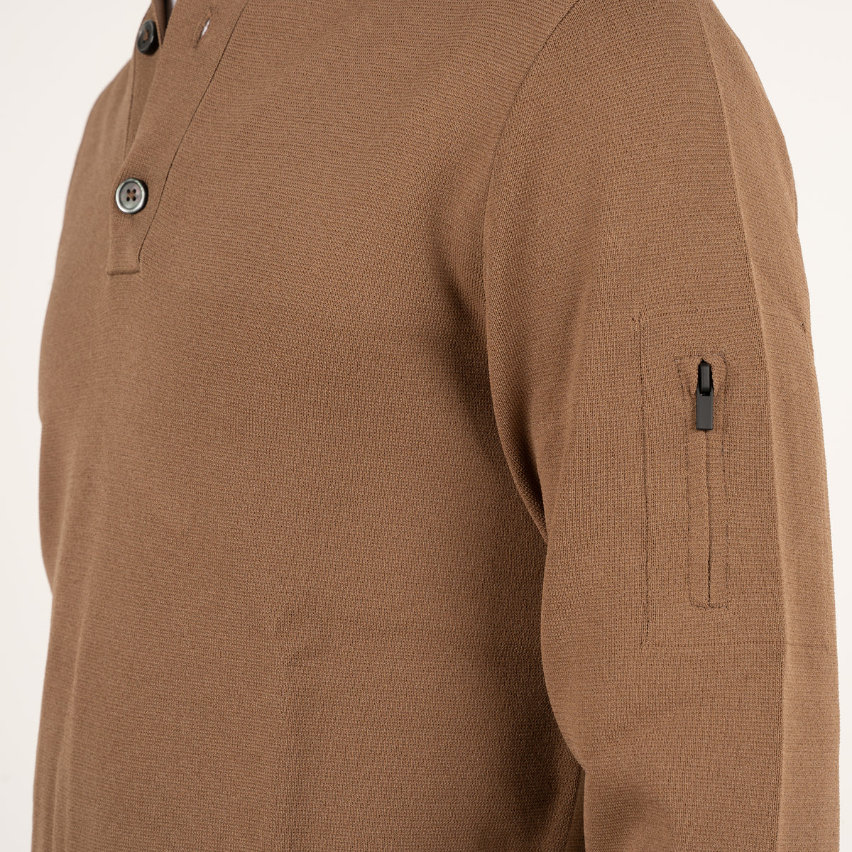 SEVEN DIALS Technische Trui met Knopenlijst Camel | Tila