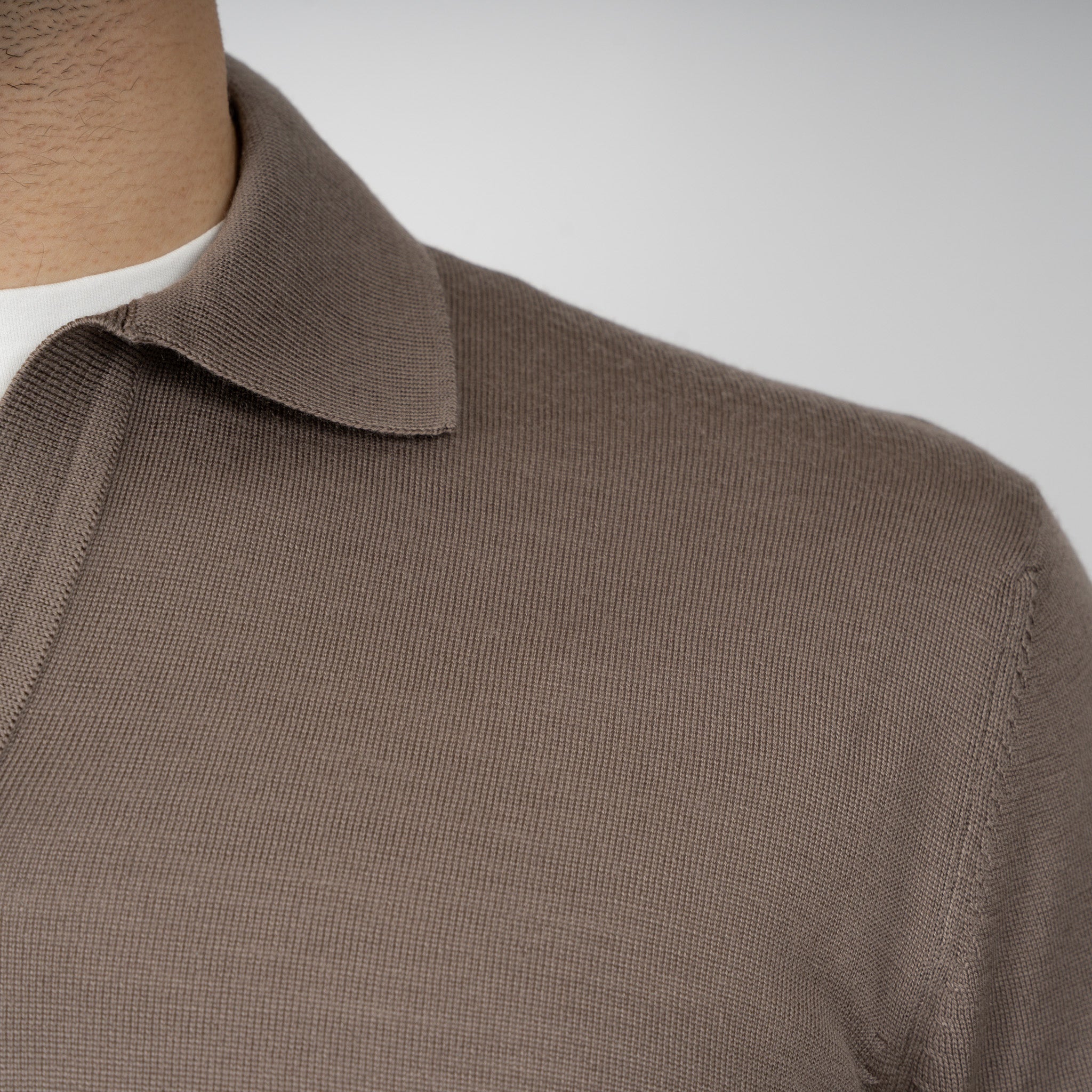 Gran Sasso Gebreide Trui Buttonless Polokraag Taupe | Athleisure
