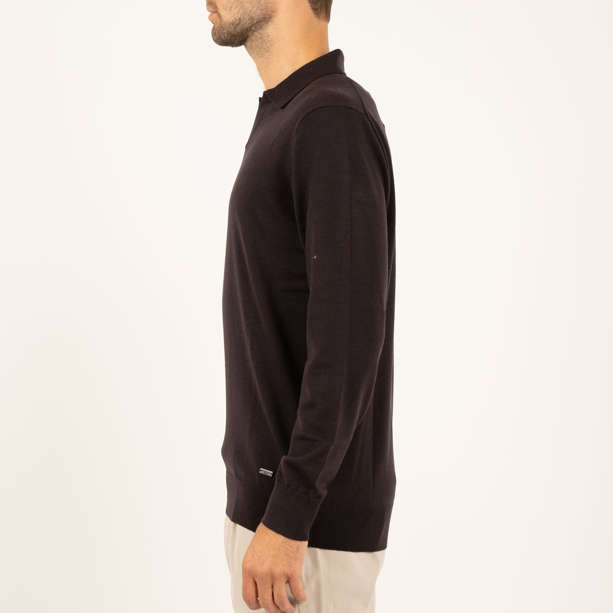 SEVEN DIALS Gebreide Buttonless Polotrui Bruin | Wyot