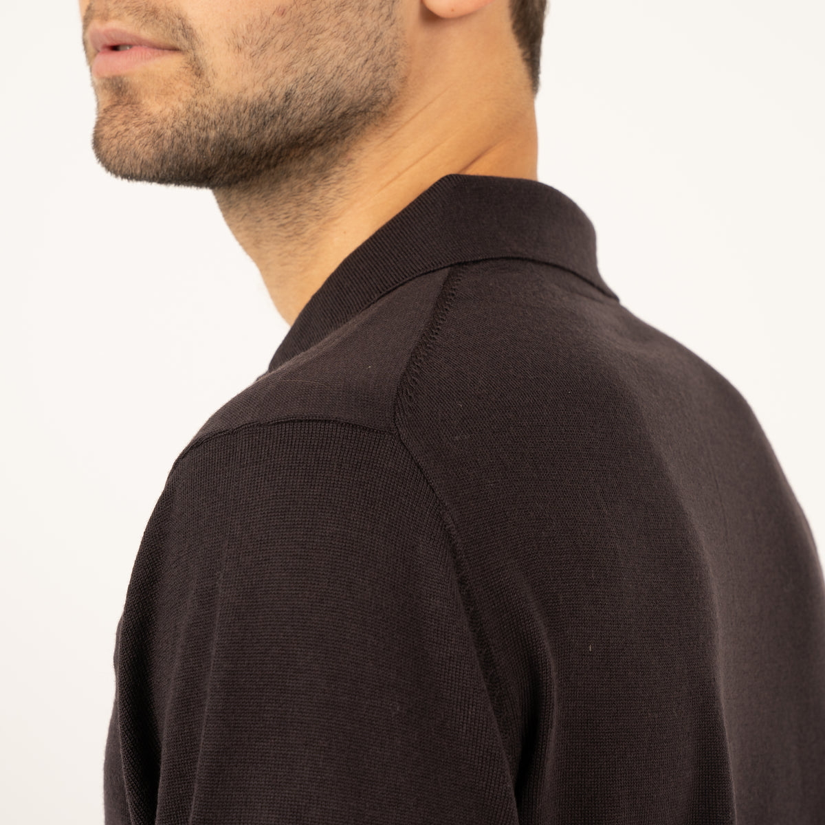 SEVEN DIALS Gebreide Buttonless Polotrui Bruin | Wyot