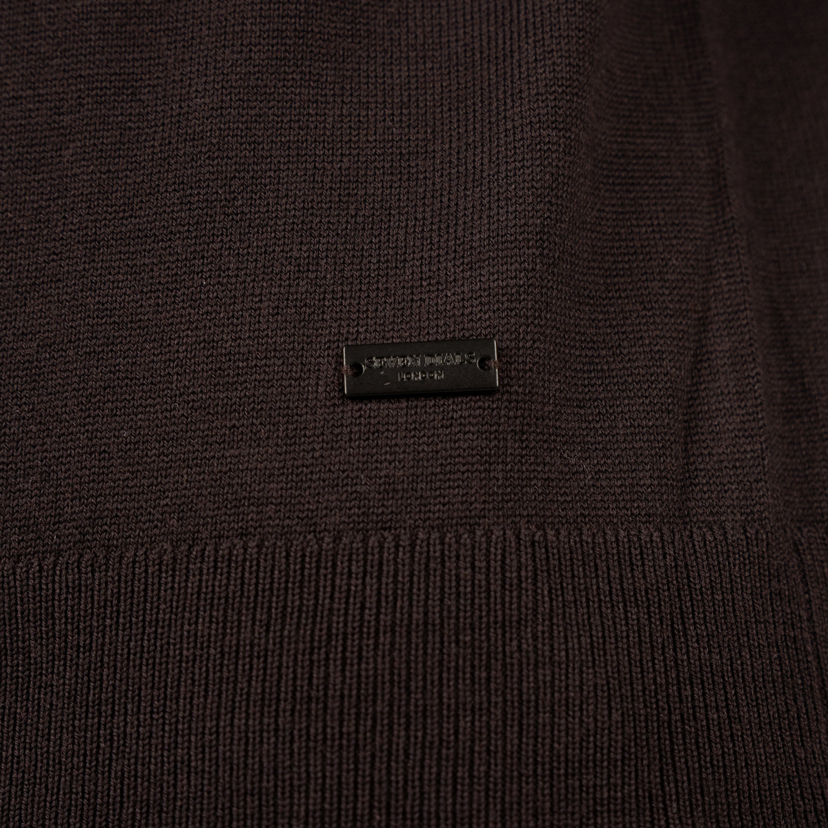 SEVEN DIALS Gebreide Buttonless Polotrui Bruin | Wyot