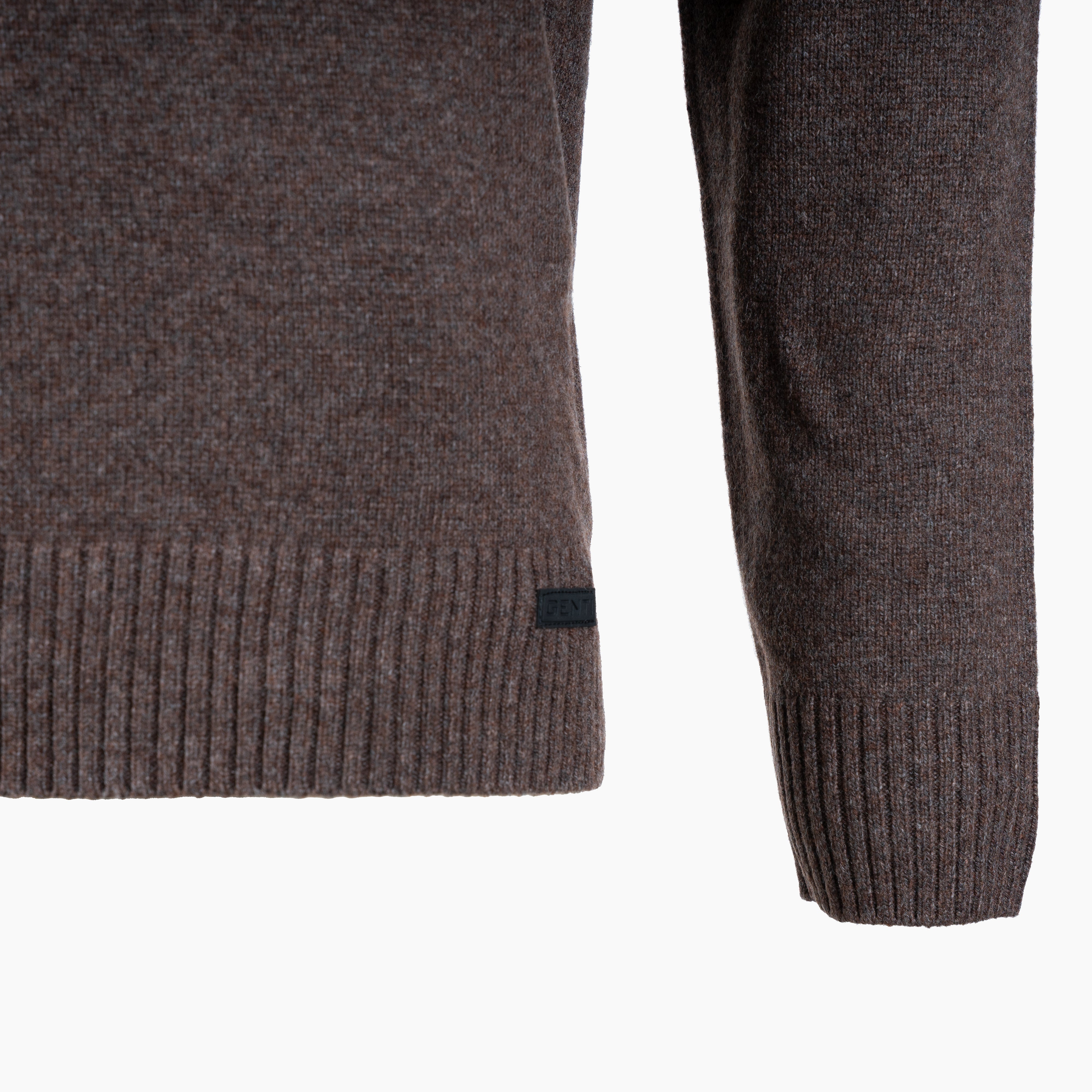 Genti Gebreide Trui met Rits Bruin | RWS Wool